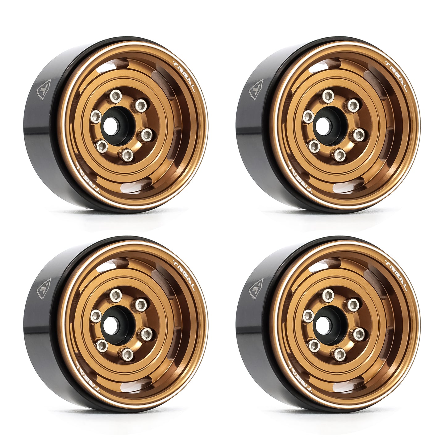 TREAL 1.55'' Beadlock Wheels (4P) Aluminum CNC Classic Wagon Vintage Wheels for 1/10 RC Crawler Car