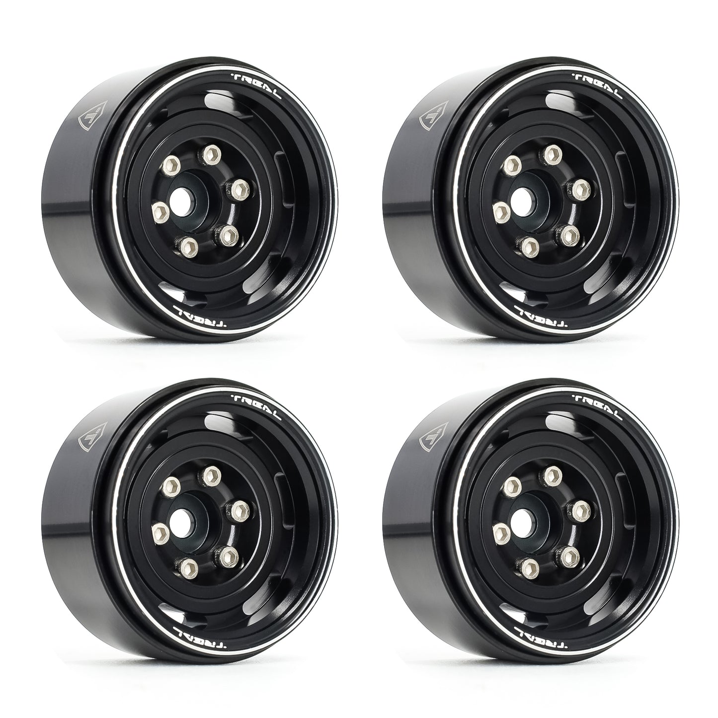 TREAL 1.55'' Beadlock Wheels (4P) Aluminum CNC Classic Wagon Vintage Wheels for 1/10 RC Crawler Car