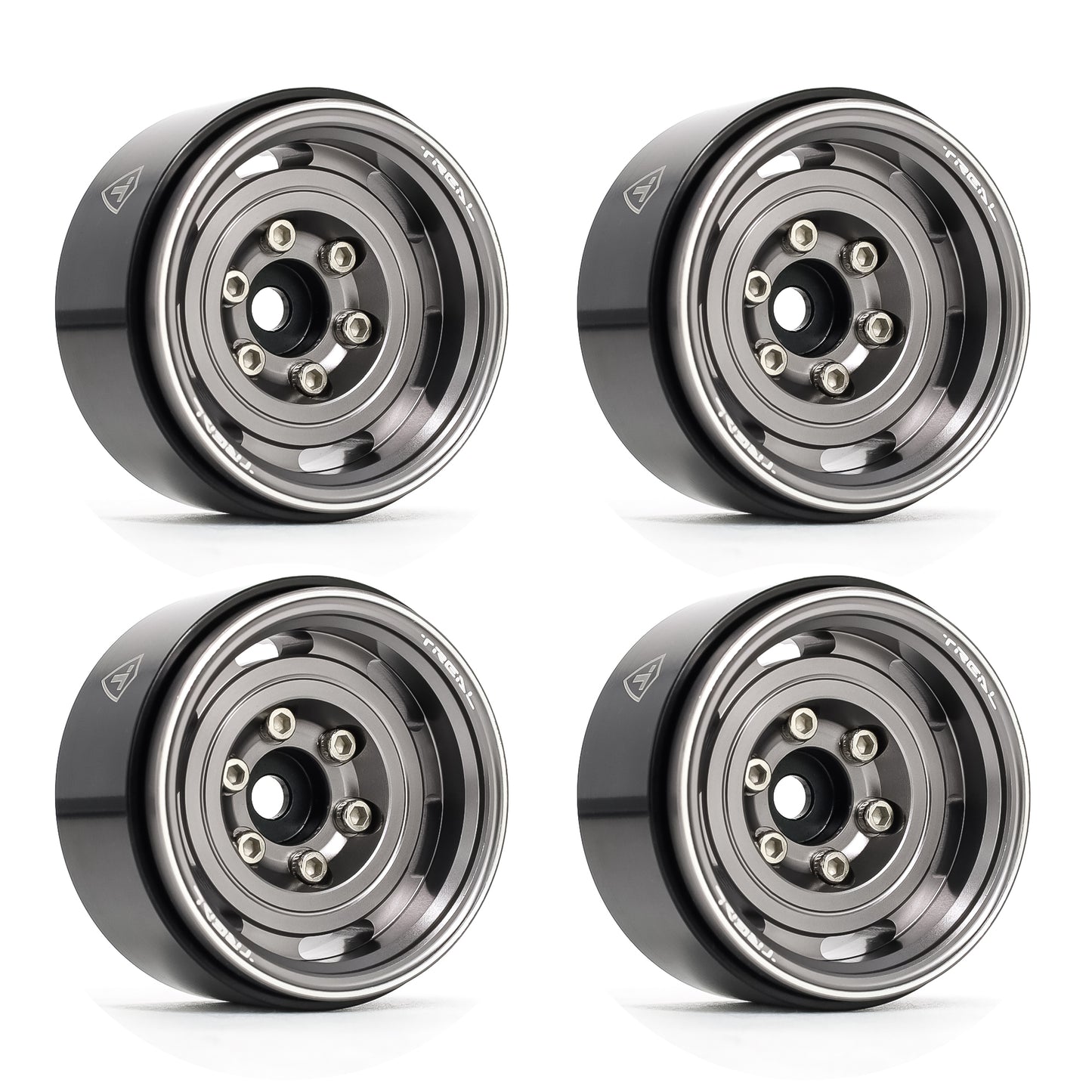 TREAL 1.55'' Beadlock Wheels (4P) Aluminum CNC Classic Wagon Vintage Wheels for 1/10 RC Crawler Car