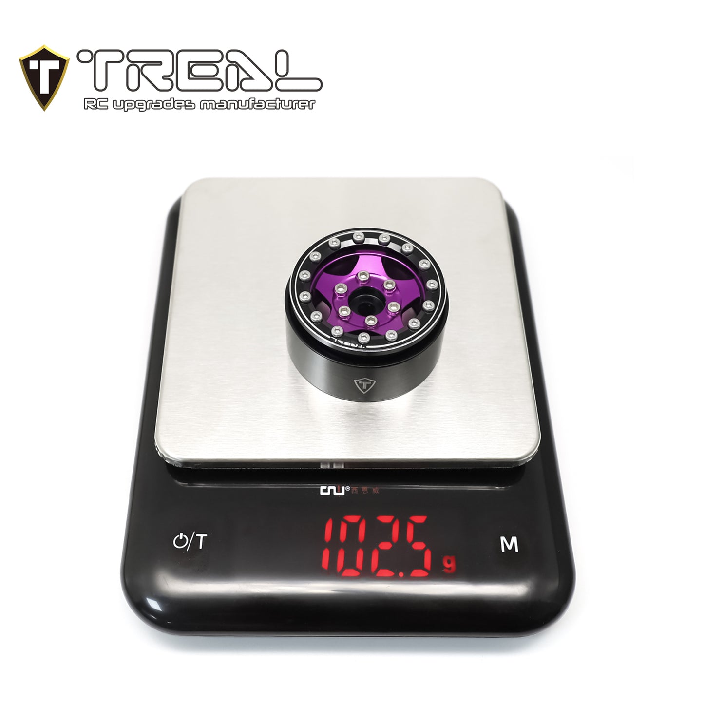 TREAL 1.55'' Beadlock Wheels (4P) Aluminum CNC Machined 5-Star Wheels for 1/10 RC Crawler Car -Type B