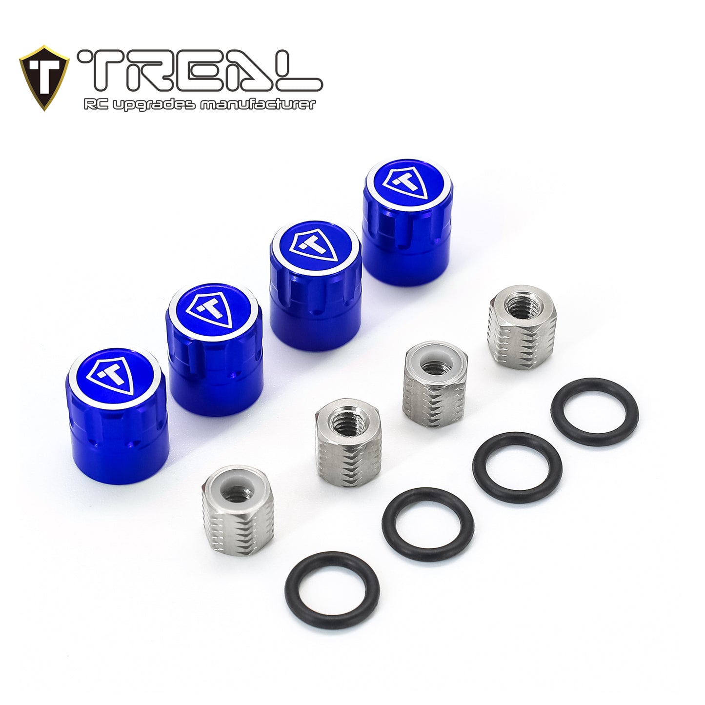 TREAL 1.9 Wheel Center Caps M4 Nuts(4P) for 1/10 RC Crawler TRX4 Axial SCX10 III SCX10 II Capra
