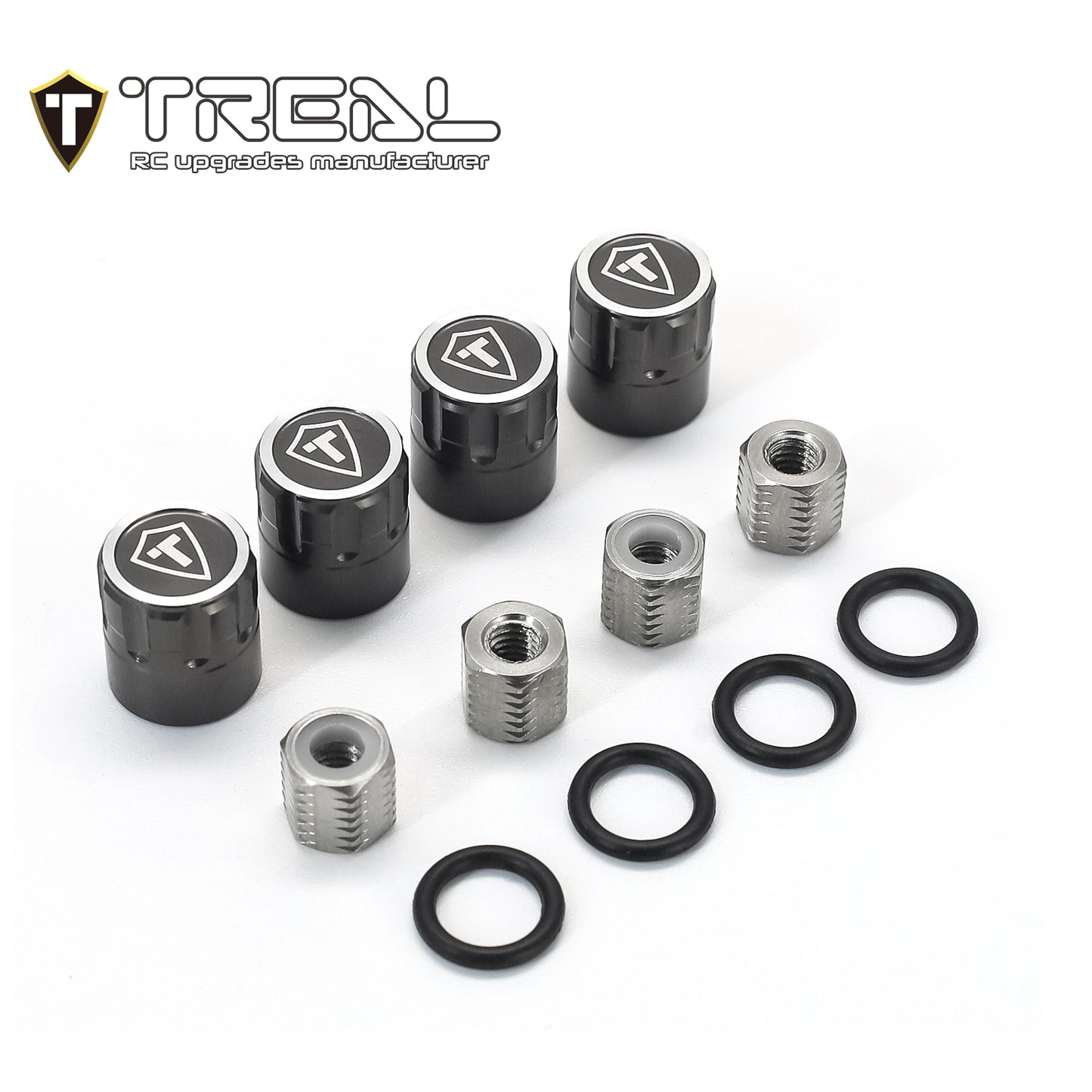 TREAL 1.9 Wheel Center Caps M4 Nuts(4P) for 1/10 RC Crawler TRX4 Axial SCX10 III SCX10 II Capra