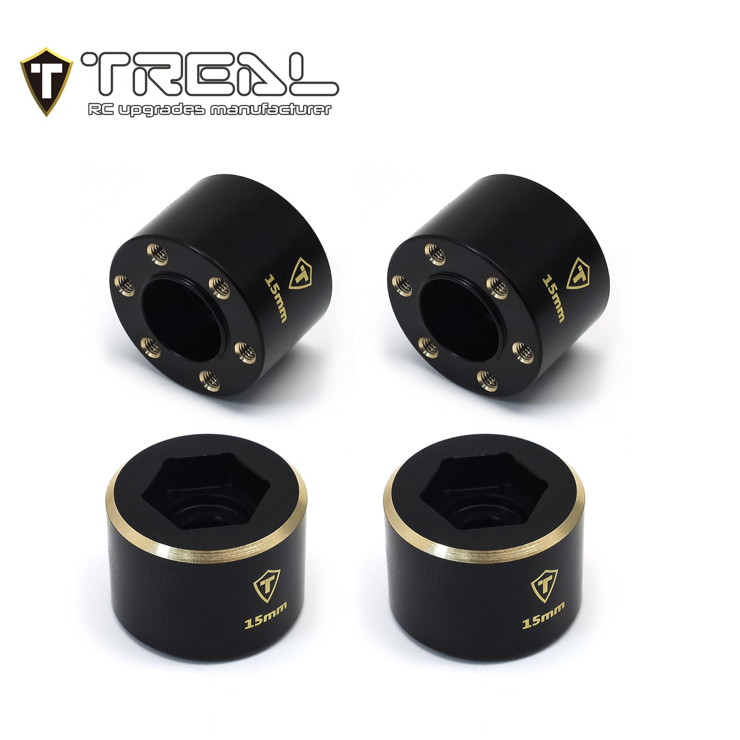 TREAL 1.9 Wheel Hubs Brass Weights 9mm/12mm/15mm/18mm Widen Adapters Compatible with 1/10 RC Crawlers