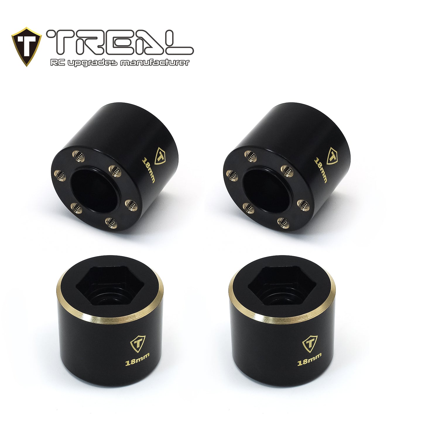 TREAL 1.9 Wheel Hubs Brass Weights 9mm/12mm/15mm/18mm Widen Adapters Compatible with 1/10 RC Crawlers