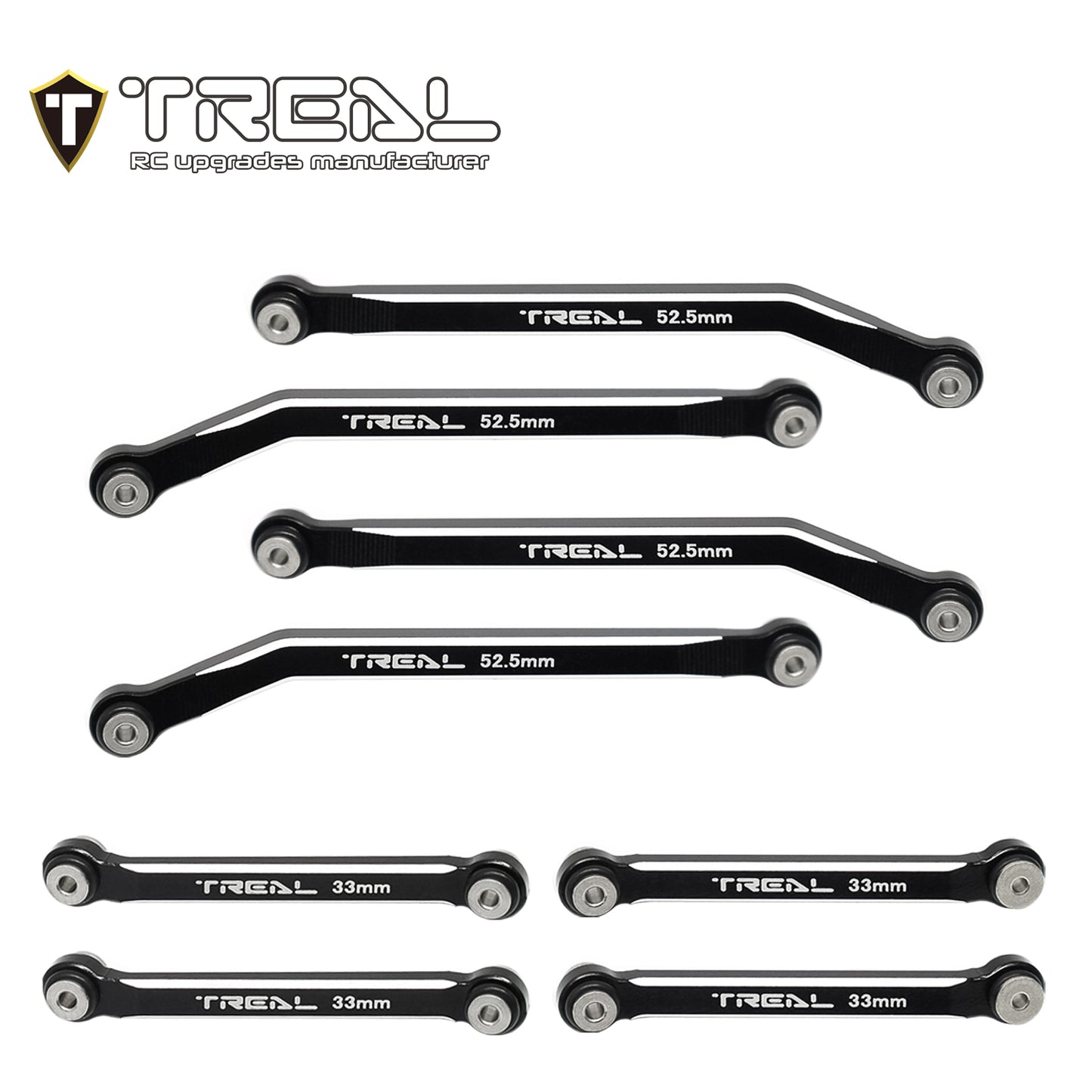 TREAL AX24 High Clearance Links (8P) CNC Machined Aluminum 7075 Compatible with Axial 1/24 AX24 XC-1