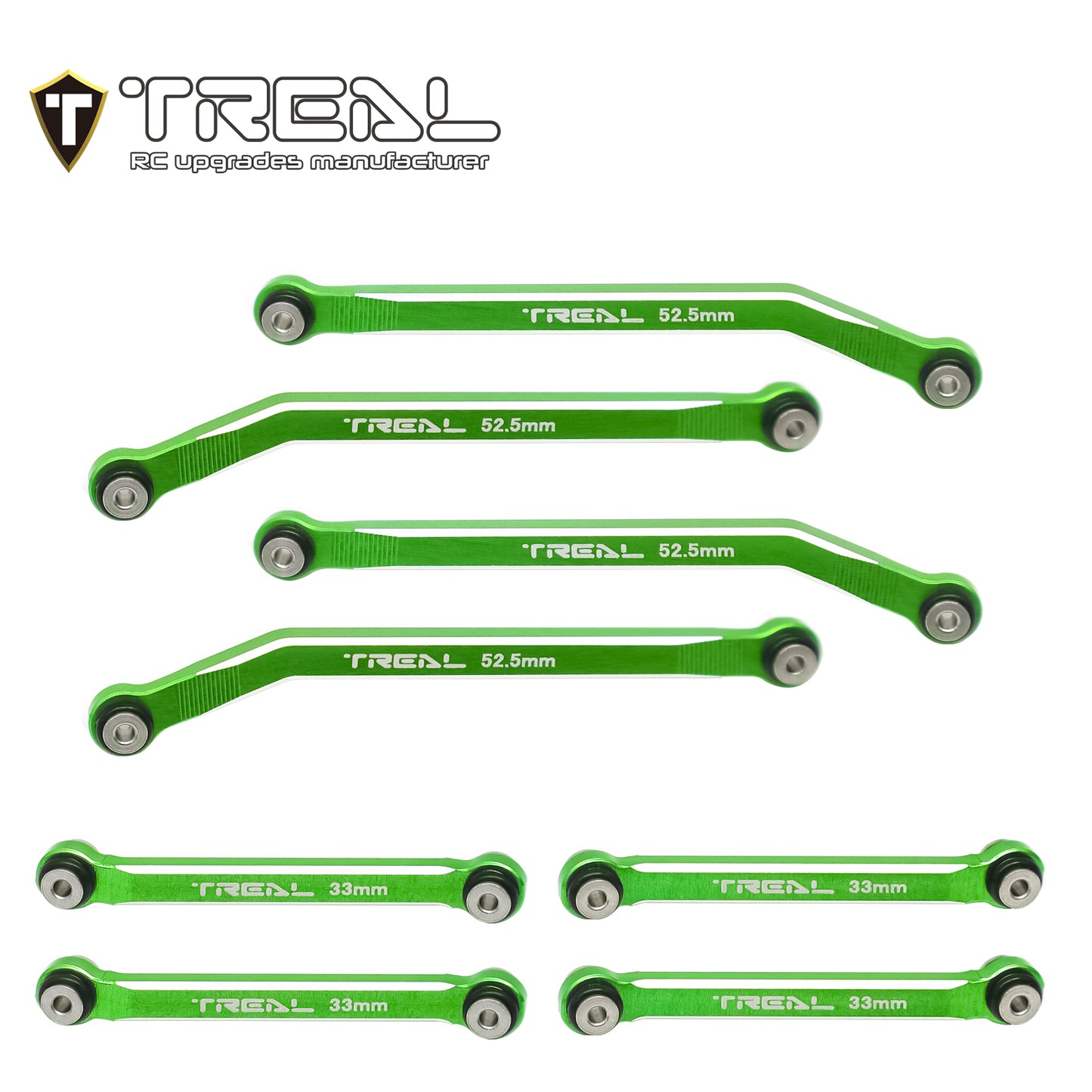 TREAL AX24 High Clearance Links (8P) CNC Machined Aluminum 7075 Compatible with Axial 1/24 AX24 XC-1