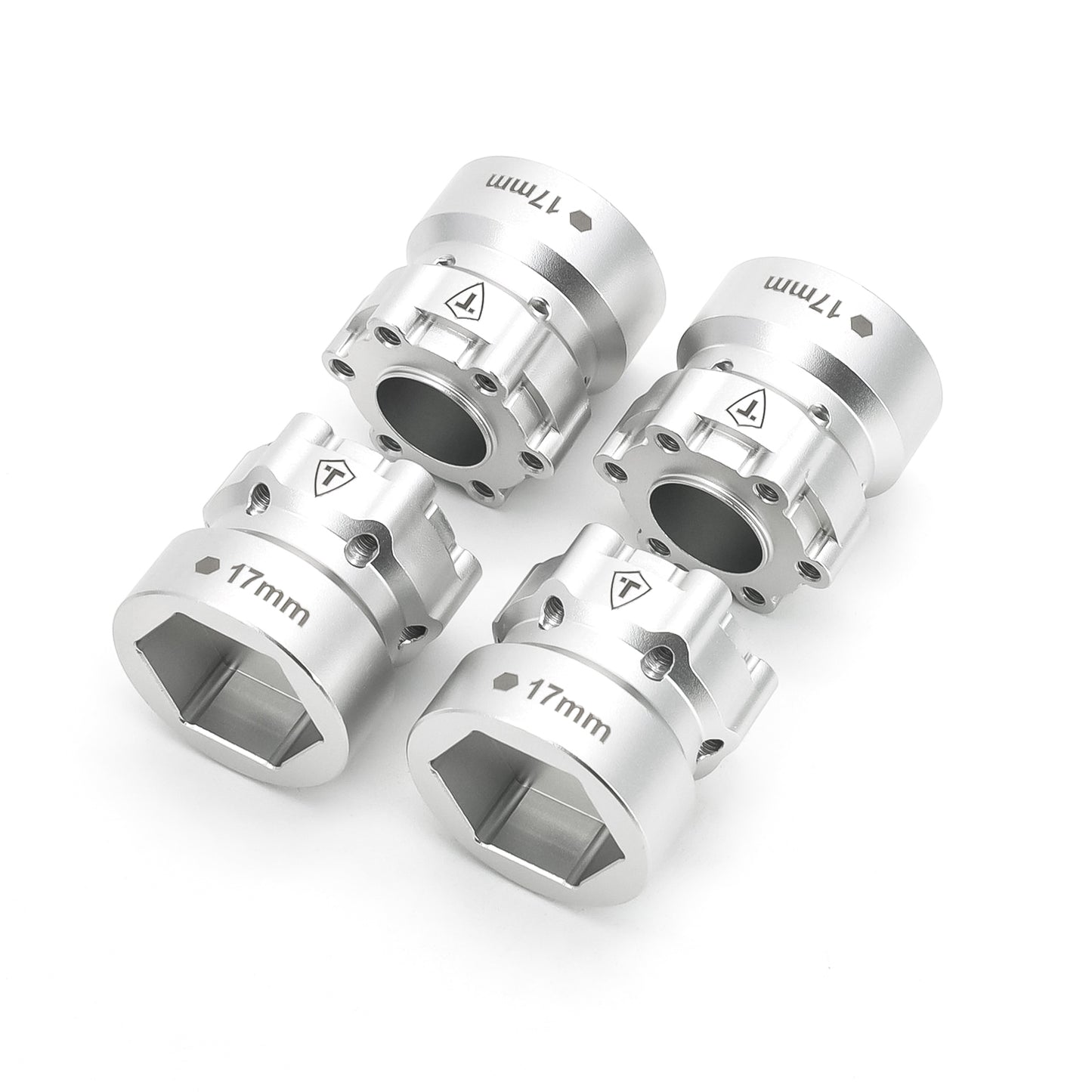 TREAL Aluminum 17MM Hex Adaptors(4p) for 2.6'' Monster Truck Wheels