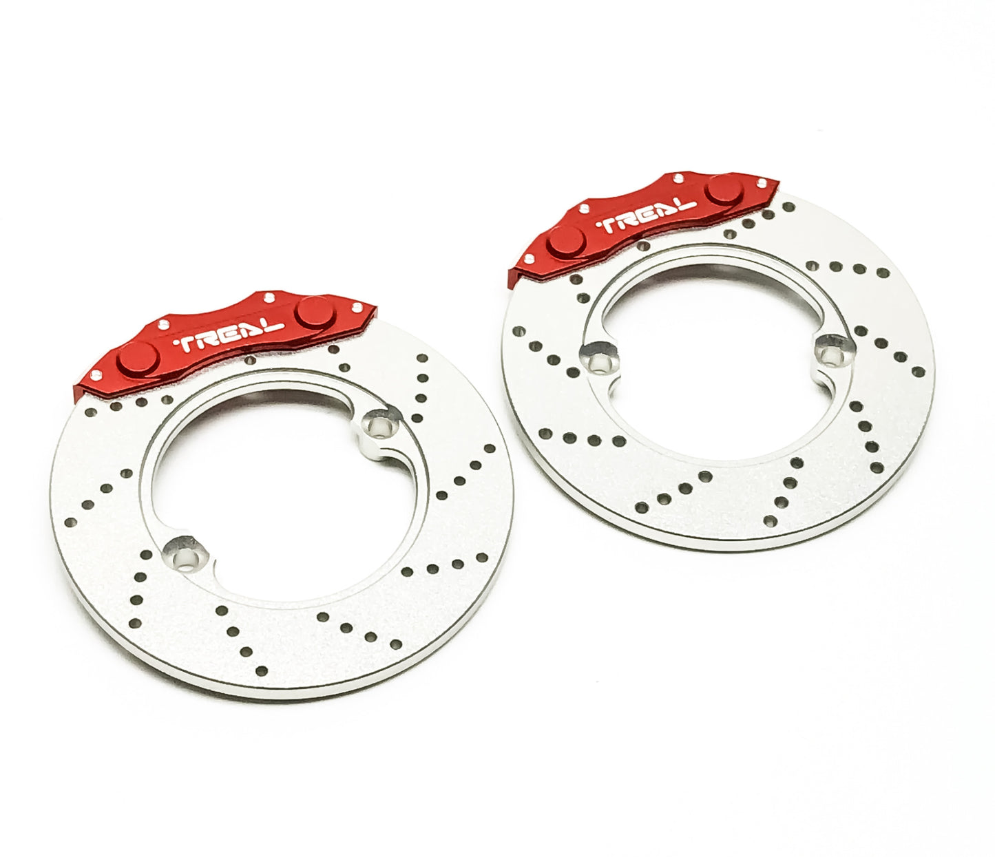 TREAL Aluminum 7075 Brake Disc Hex Rotor Calipers Set(2) for Axial SCX10 III Bronco Straight Axles