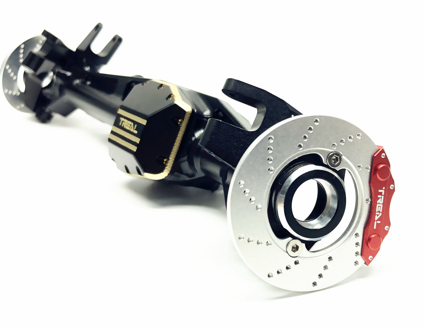 TREAL Aluminum 7075 Brake Disc Hex Rotor Calipers Set(2) for Axial SCX10 III Bronco Straight Axles