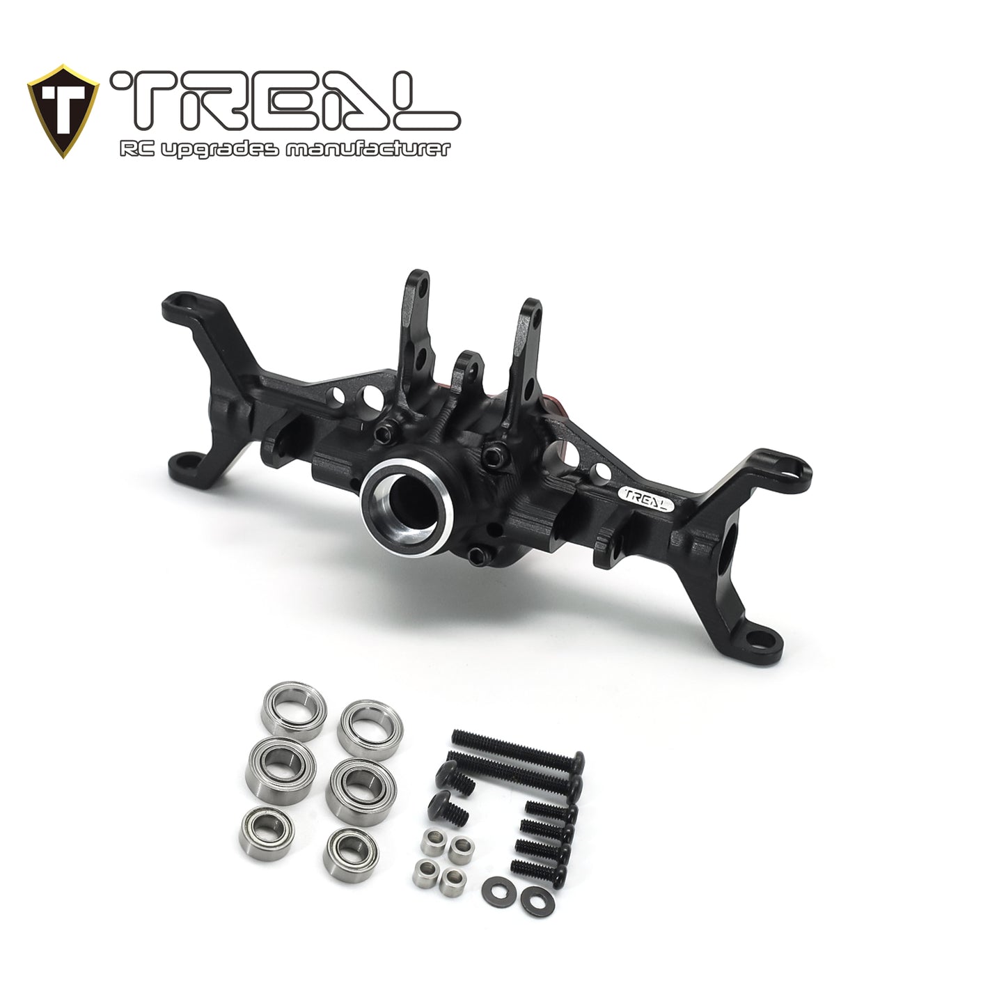 TREAL Aluminum 7075 Front Axle Housing, w Caster Blocks (C-Hubs) for 1/18 TRX4M Defender Bronco