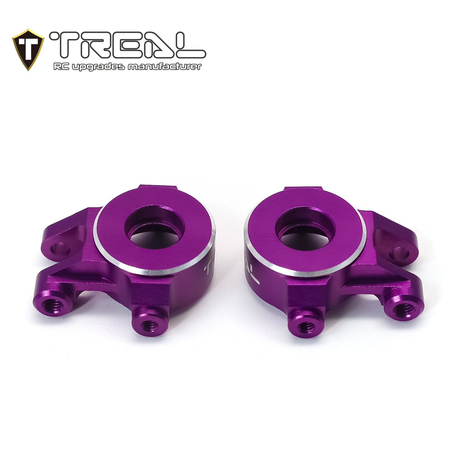 TREAL Aluminum 7075 Front Steering Knuckles Set (2P) L&R CNC Machined Upgrades for 1/18 TRX4M Defender Bronco