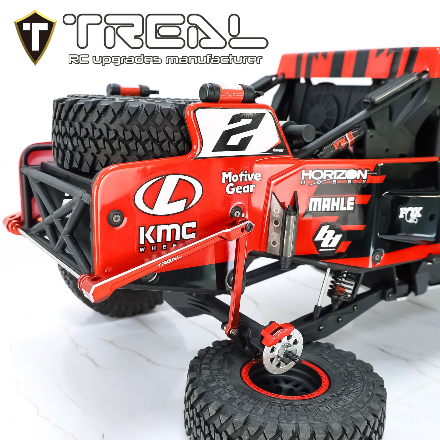 TREAL Aluminum 7075 Rear Sway Bar (Left&Right) Set for LOSI 1/10 4WD HAMMER REY U4
