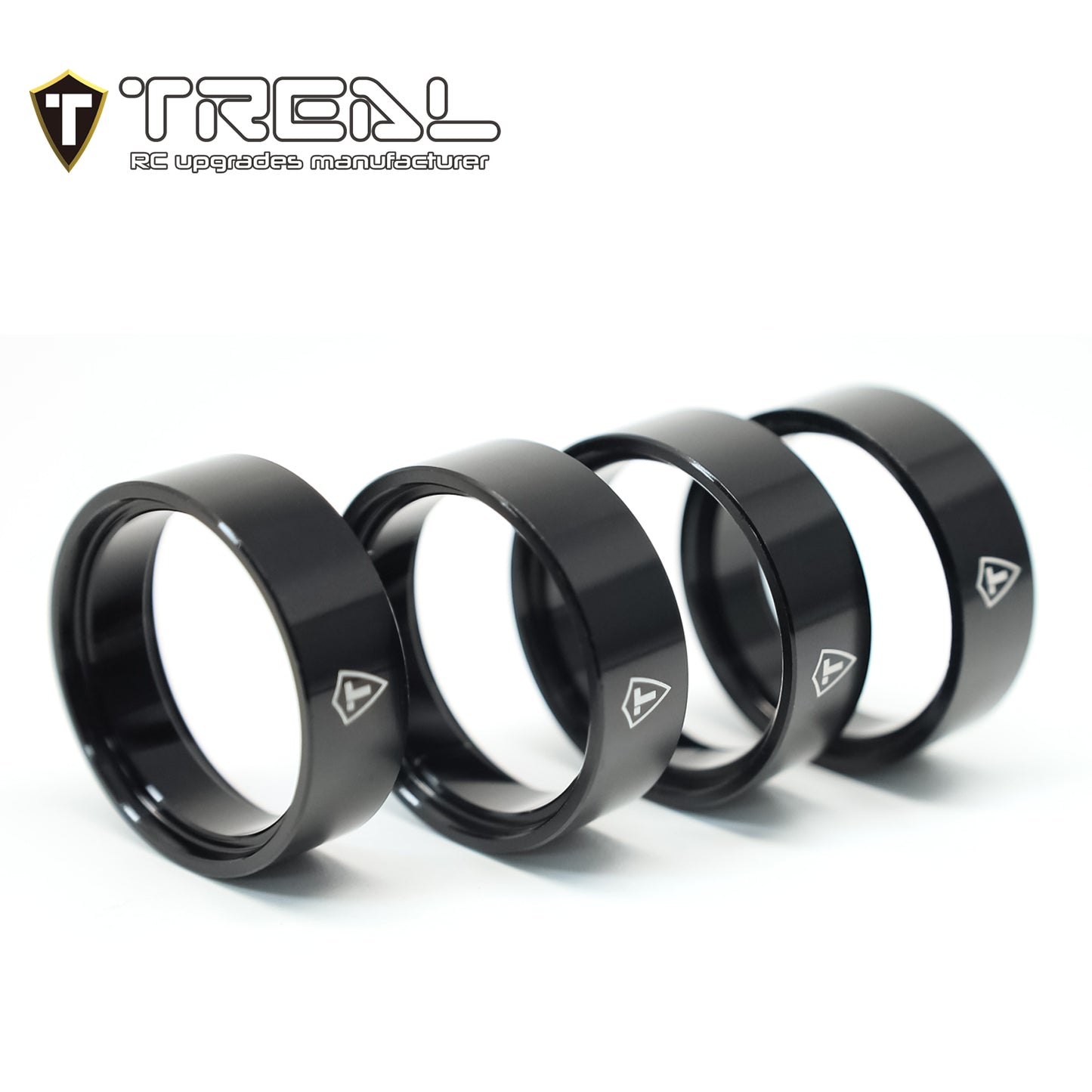 TREAL 1.0 Aluminum Center Rings (4pcs) for SCX24 Beadlock Wheels (Narrow) DD