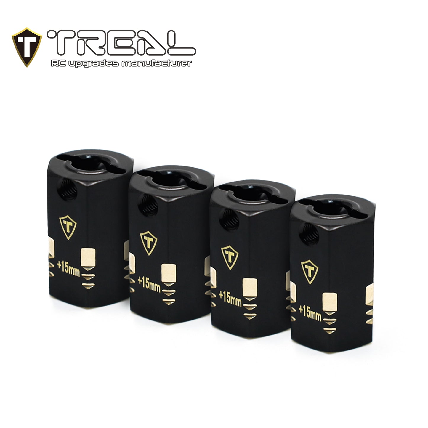 TREAL Brass 12mm Wheel Hex Adapters Extended(4pcs) for 1/10 RC Crawler Axial SCX10 III, SCX10 II ,Capra (Height:20mm)