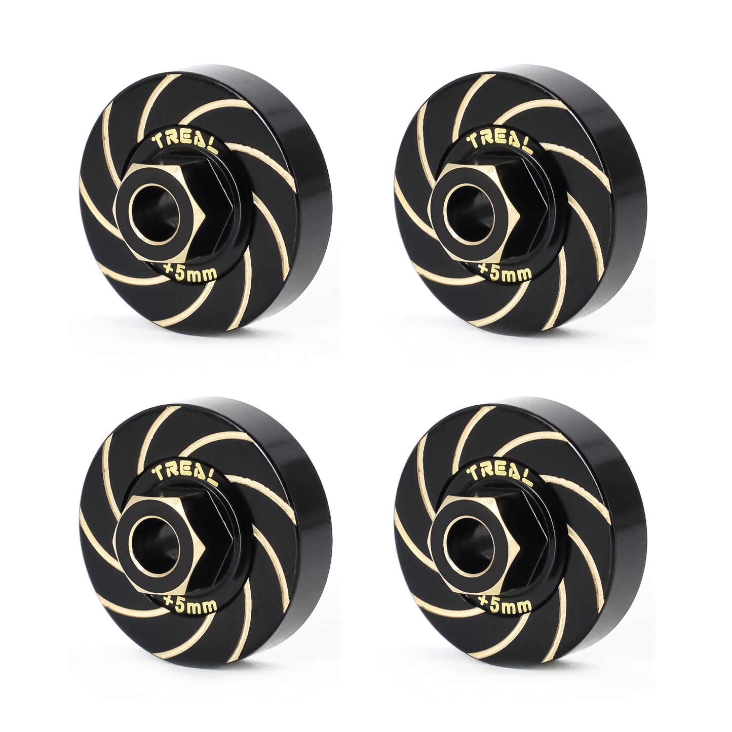TREAL Brass Extended Wheel Hubs Wheel Spacers +5mm (4p) for FMS FCX24