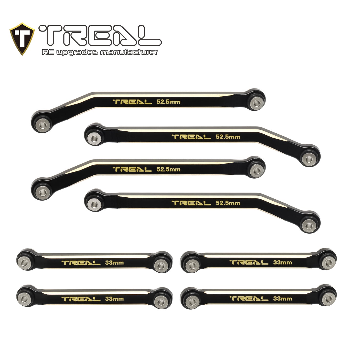 TREAL Brass High Clearance Links (8P) Upgrades Compatible with Axial 1/24 AX24 XC-1
