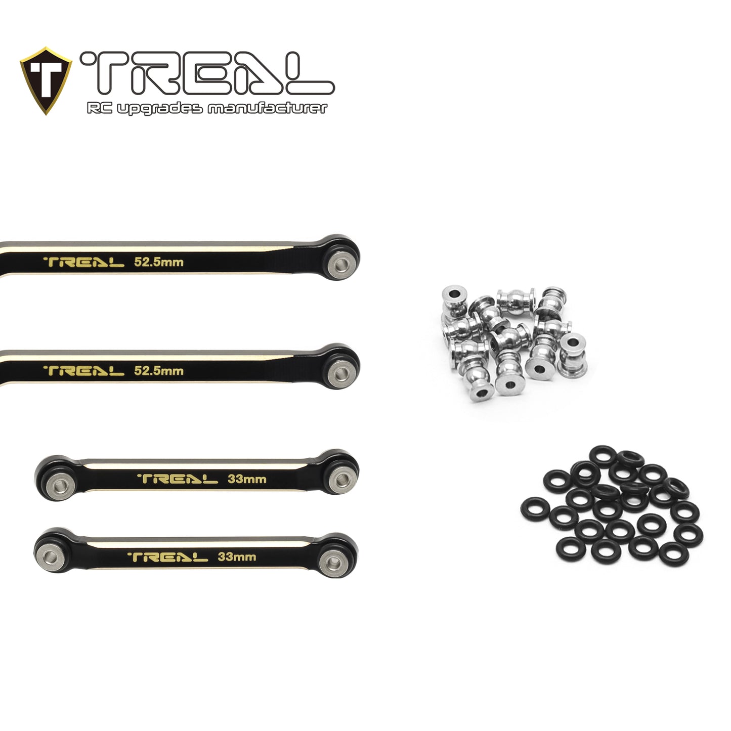 TREAL Brass High Clearance Links (8P) Upgrades Compatible with Axial 1/24 AX24 XC-1