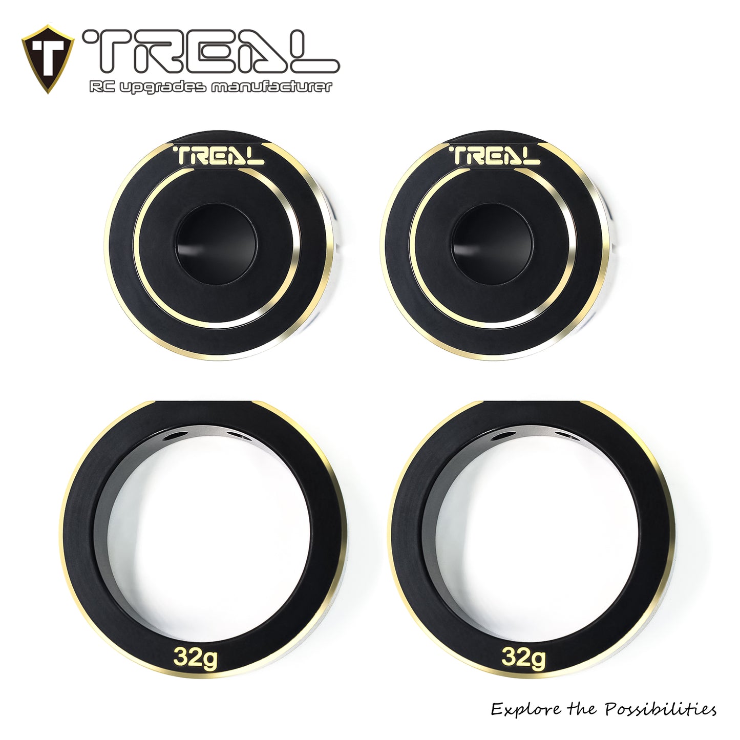 TREAL Brass Rear Axle Counter Weight Upgrades Compatible with 1/10 SCX10 PRO 4WD Kit