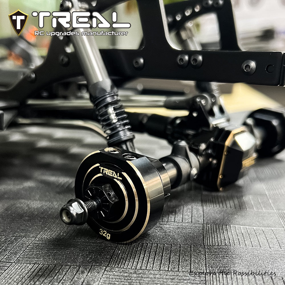 TREAL Brass Rear Axle Counter Weight Upgrades Compatible with 1/10 SCX10 PRO 4WD Kit