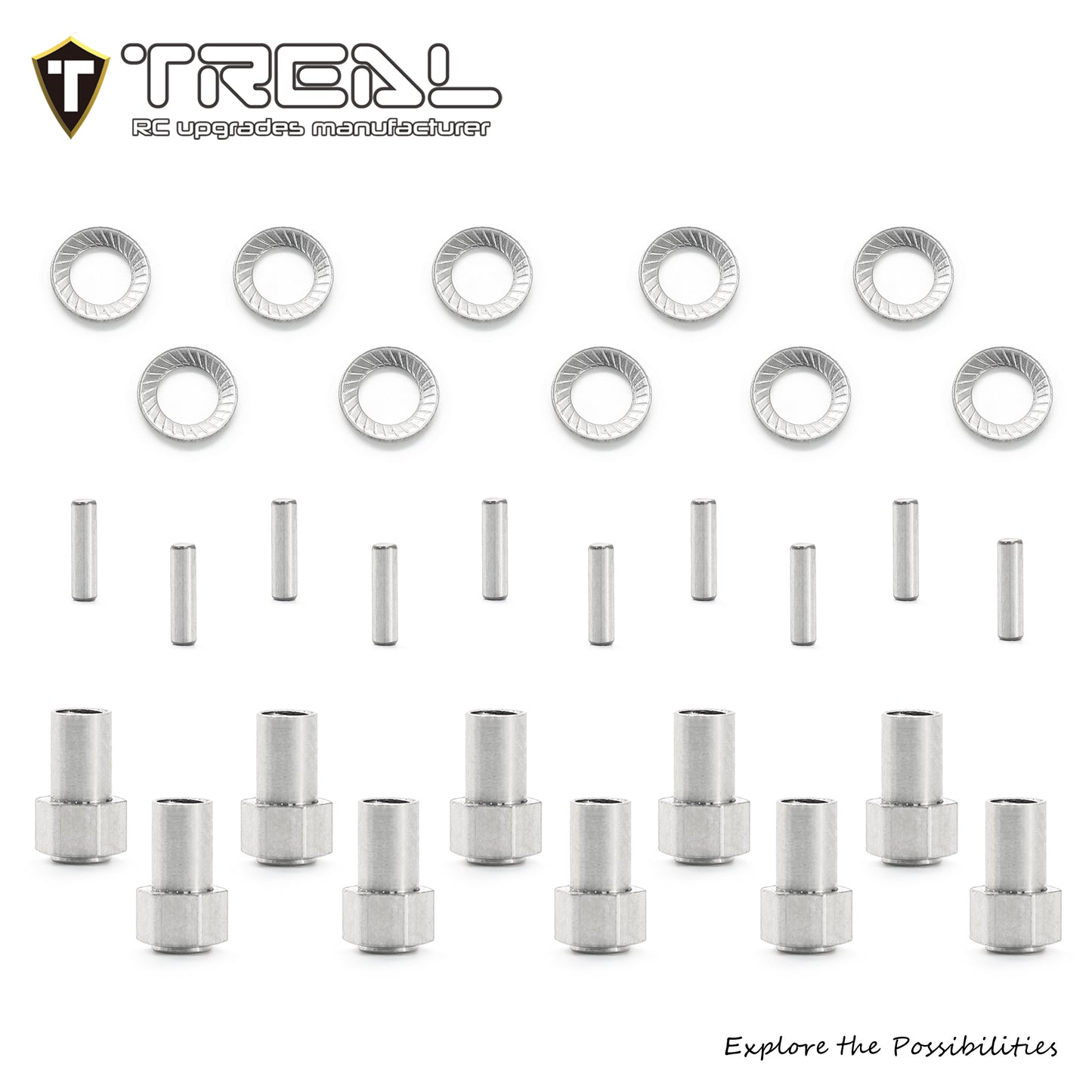 TREAL Hardware for TRX4M Brass Extended Wheel Hubs (10P-Set)