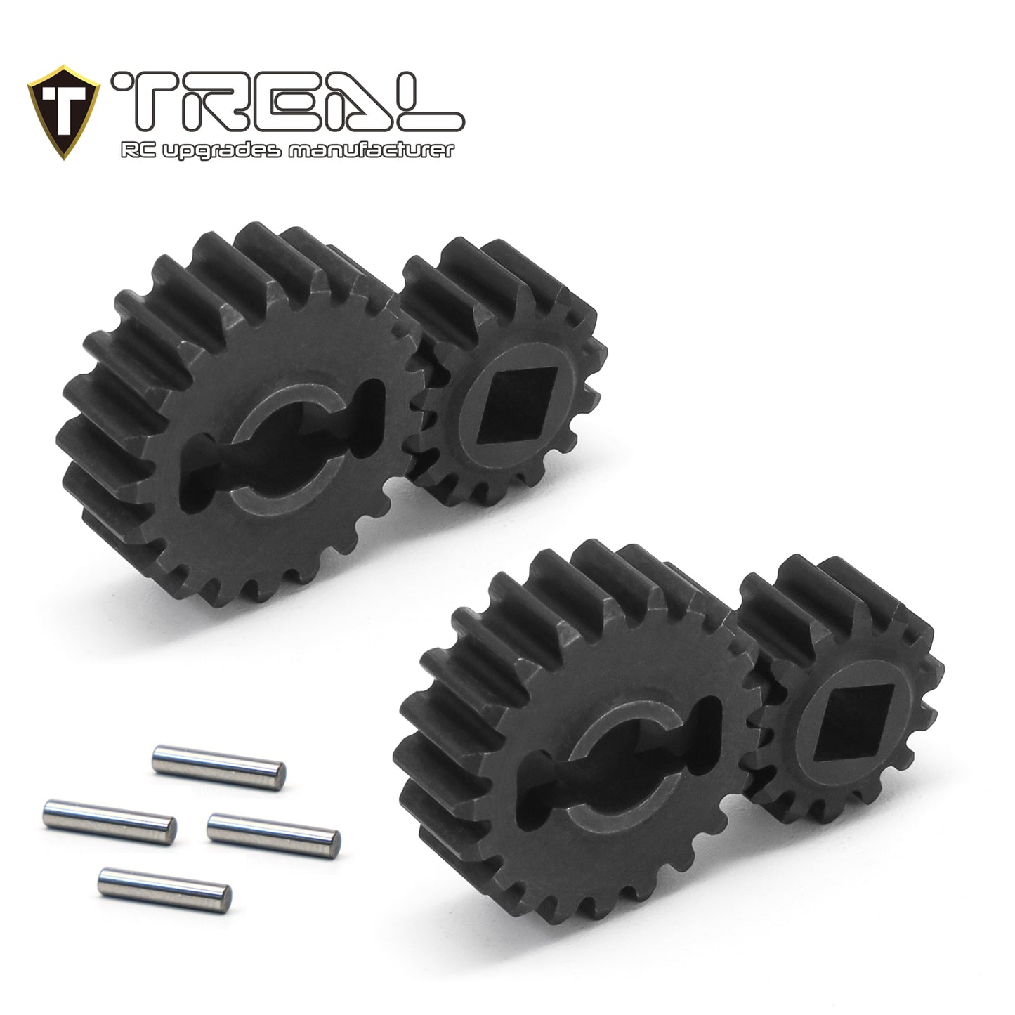 TREAL SCX10 III/Capra Overdrive Portal Gears 14T/21T Harden Steel Gears Compatible with Axial 1/10 SCX10 3 Capra