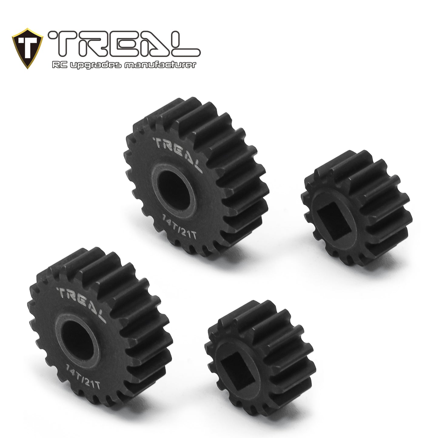 TREAL SCX10 III/Capra Overdrive Portal Gears 14T/21T Harden Steel Gears Compatible with Axial 1/10 SCX10 3 Capra