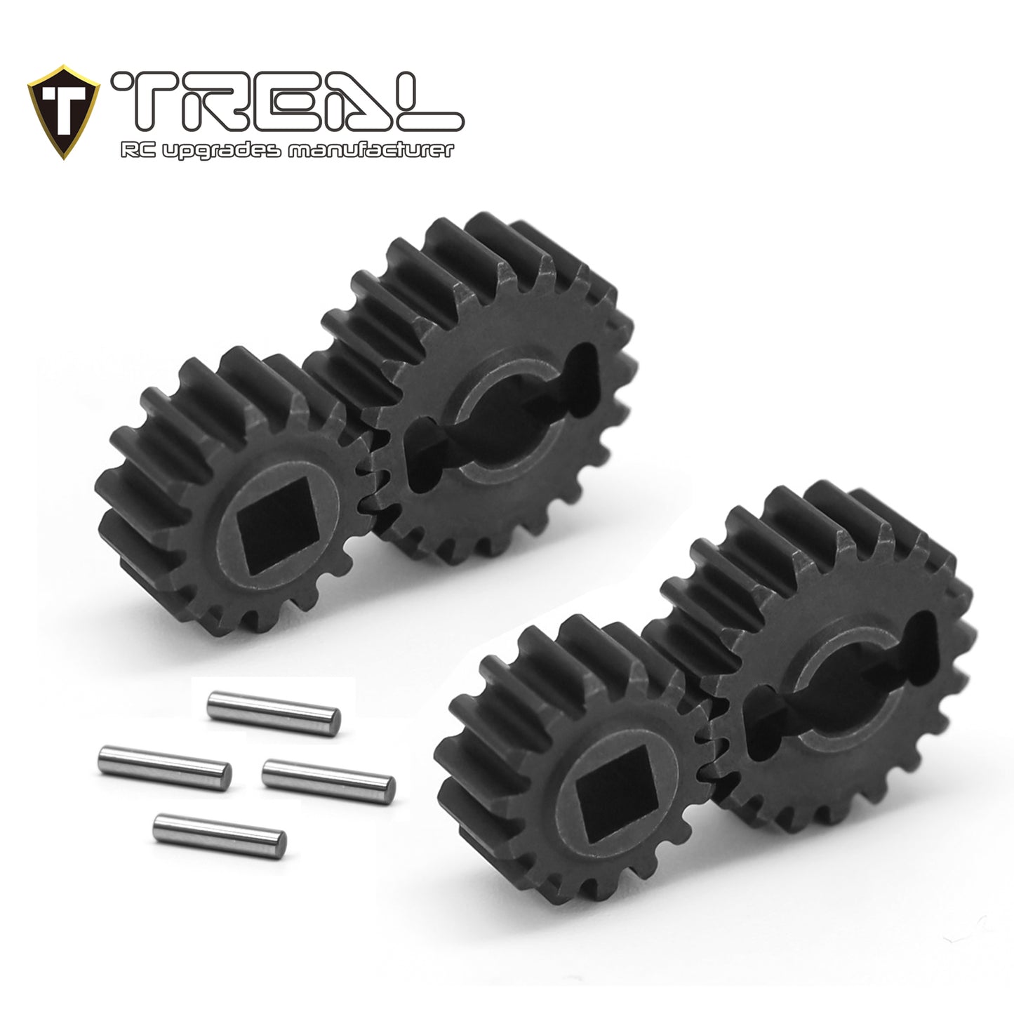 TREAL SCX10 III/Capra Overdrive Portal Gears 15T/20T Harden Steel Gears Compatible with Axial 1/10 SCX10 3 Capra