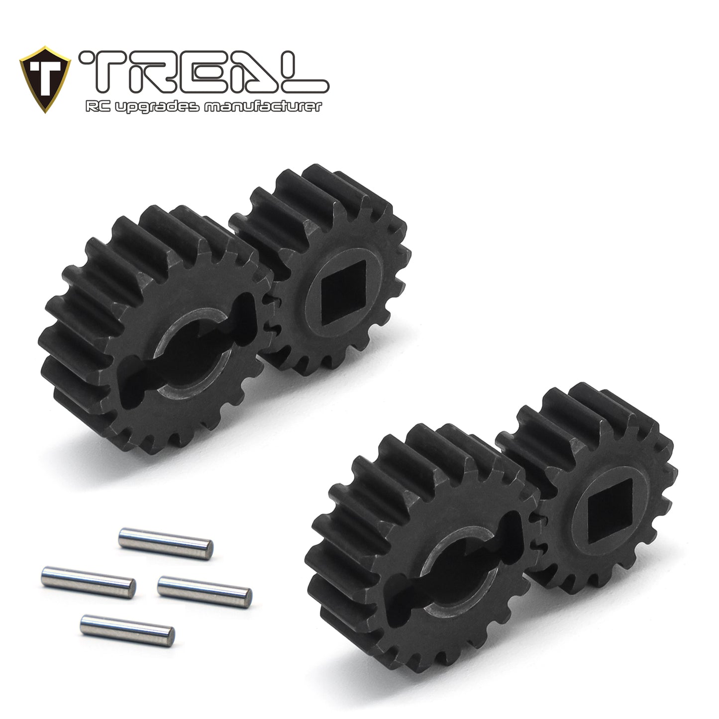 TREAL SCX10 III/Capra Overdrive Portal Gears 16T/19T Harden Steel Gears Compatible with Axial 1/10 SCX10 3 Capra
