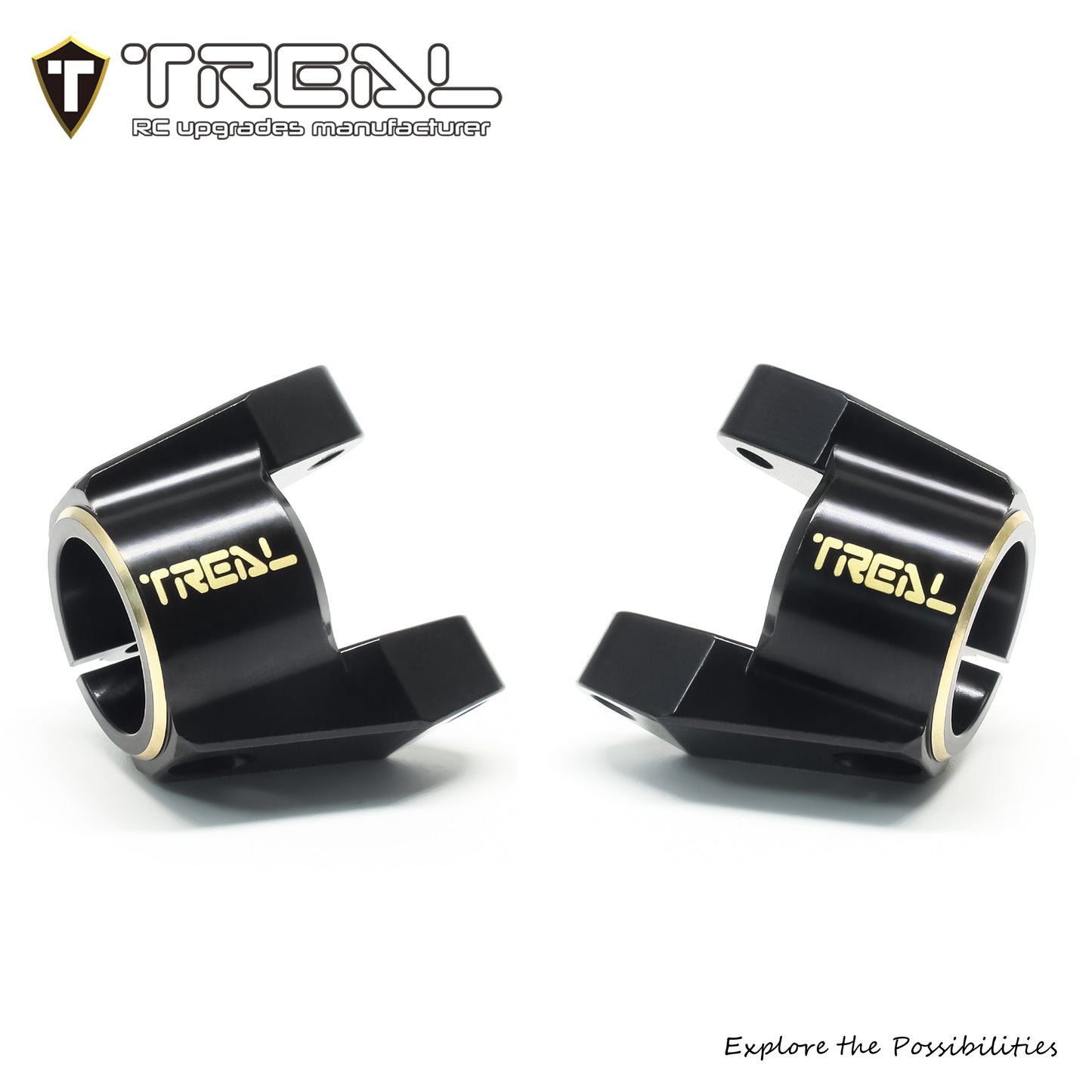 TREAL SCX10 Pro Brass C-Hub Carriers L/R Heavy Weight Upgrades Compatible with Axial 1/10th SCX10 PRO Comp Kit