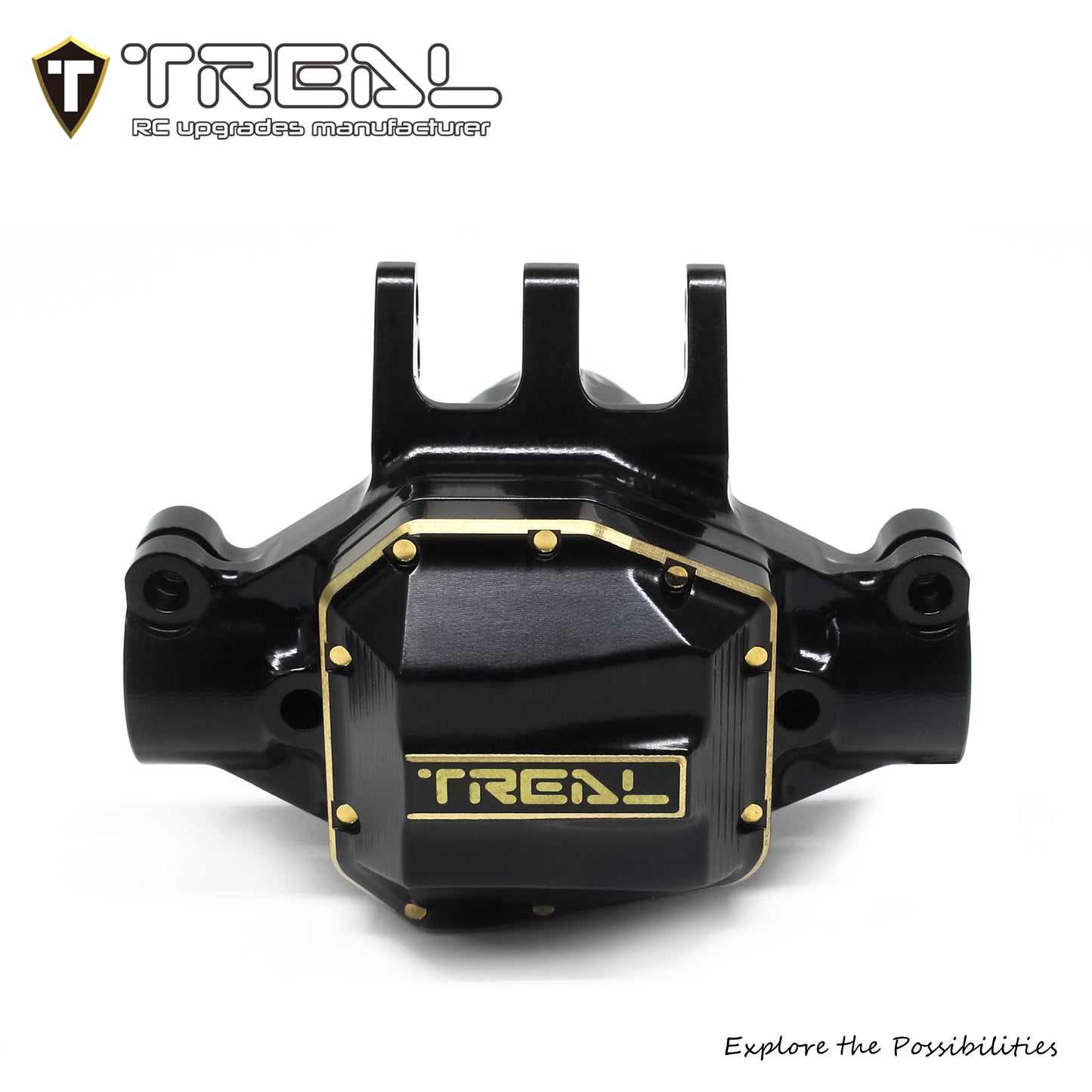 TREAL SCX10 Pro Brass Rear Axle Center 3rd Member Housing w Diff Cover Heavy Weight Upgrades Compatible with Axial 1/10th SCX10 PRO Comp Kit