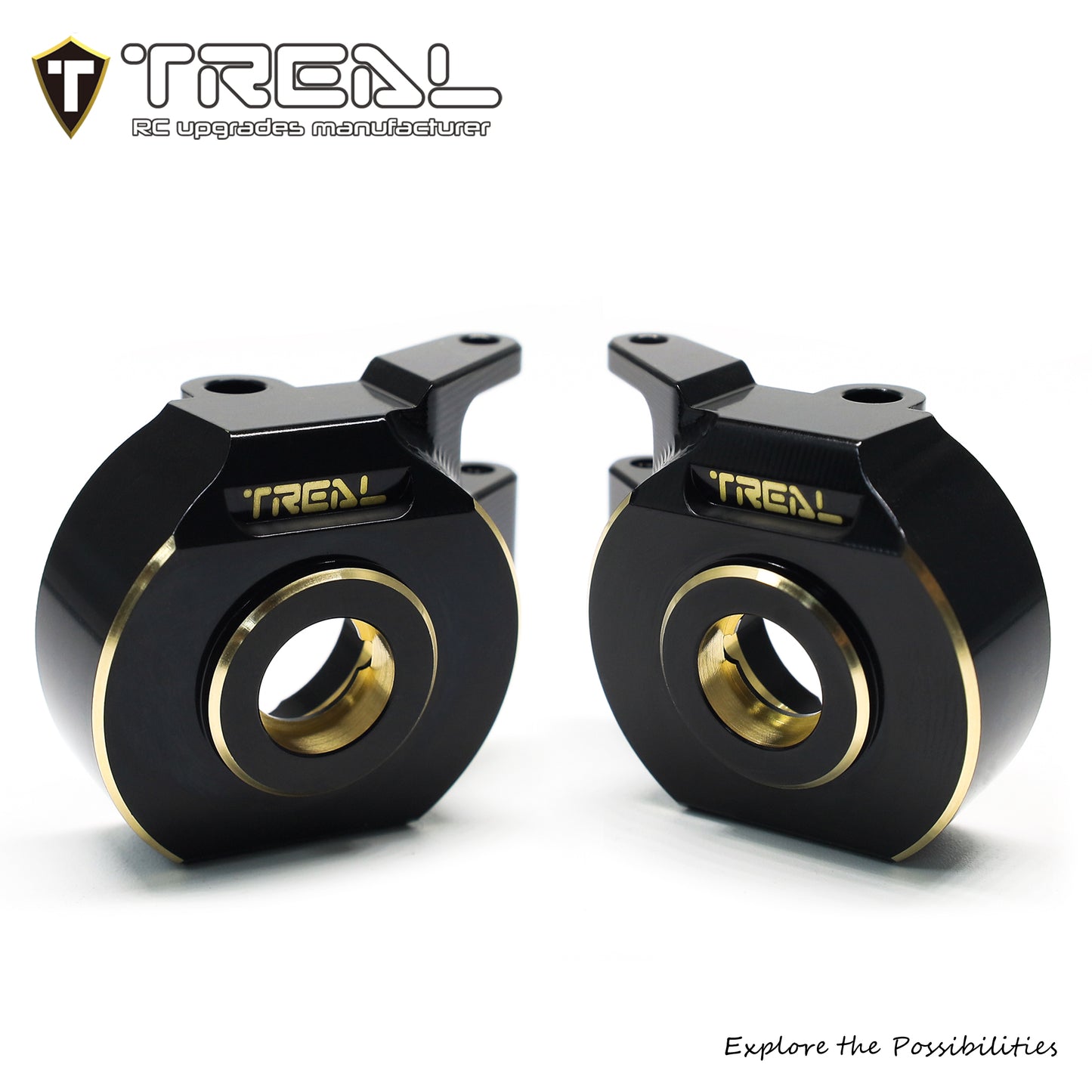 TREAL SCX10 Pro Brass Steering Knuckles L/R Heavy Weight (96.8g/pc) Upgrades Compatible with Axial 1/10th SCX10 PRO Comp Kit