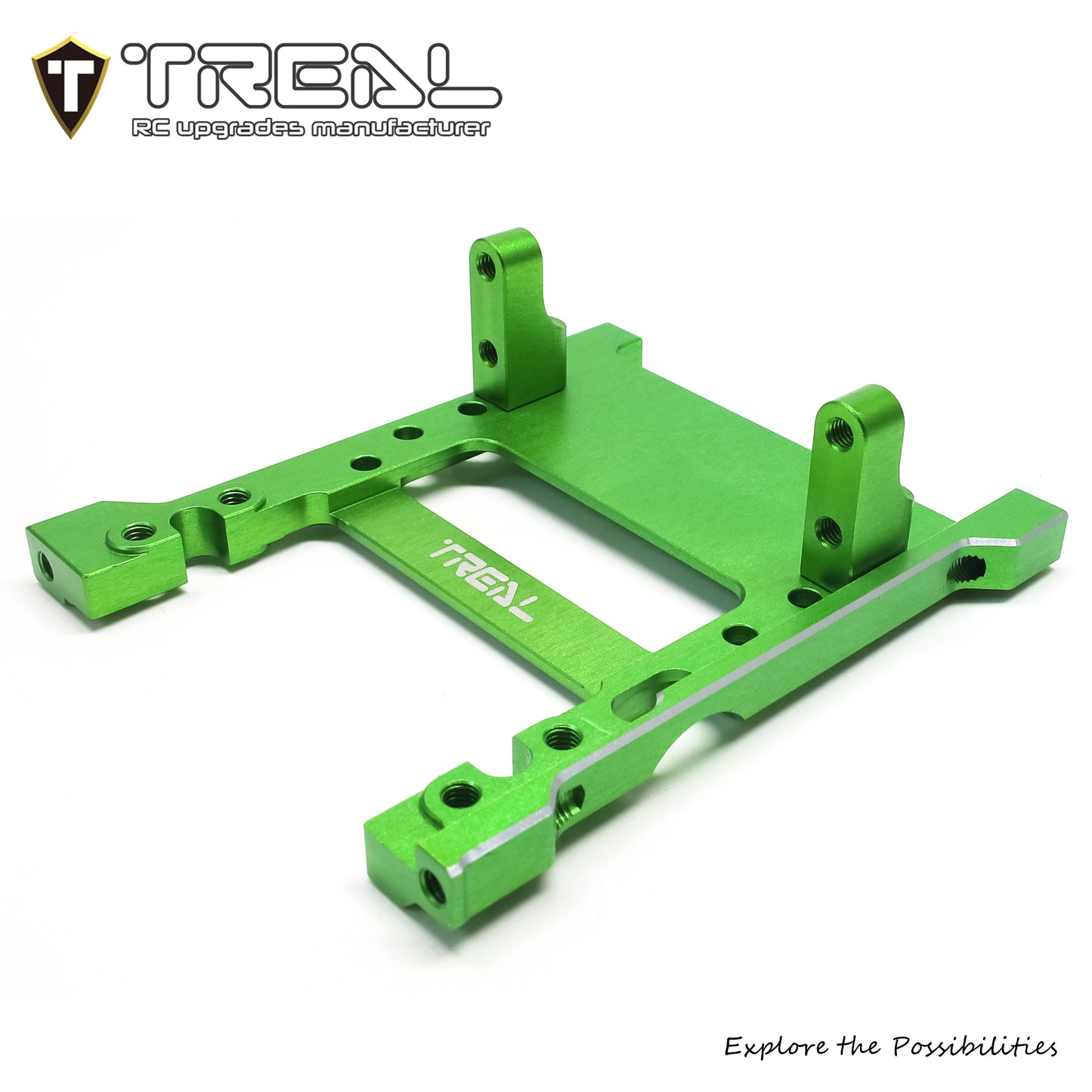 TREAL SCX10 Pro Front Chassis Brace Servo & Winch Mount Aluminum 7075 CNC Billet Machined Upgrades Parts