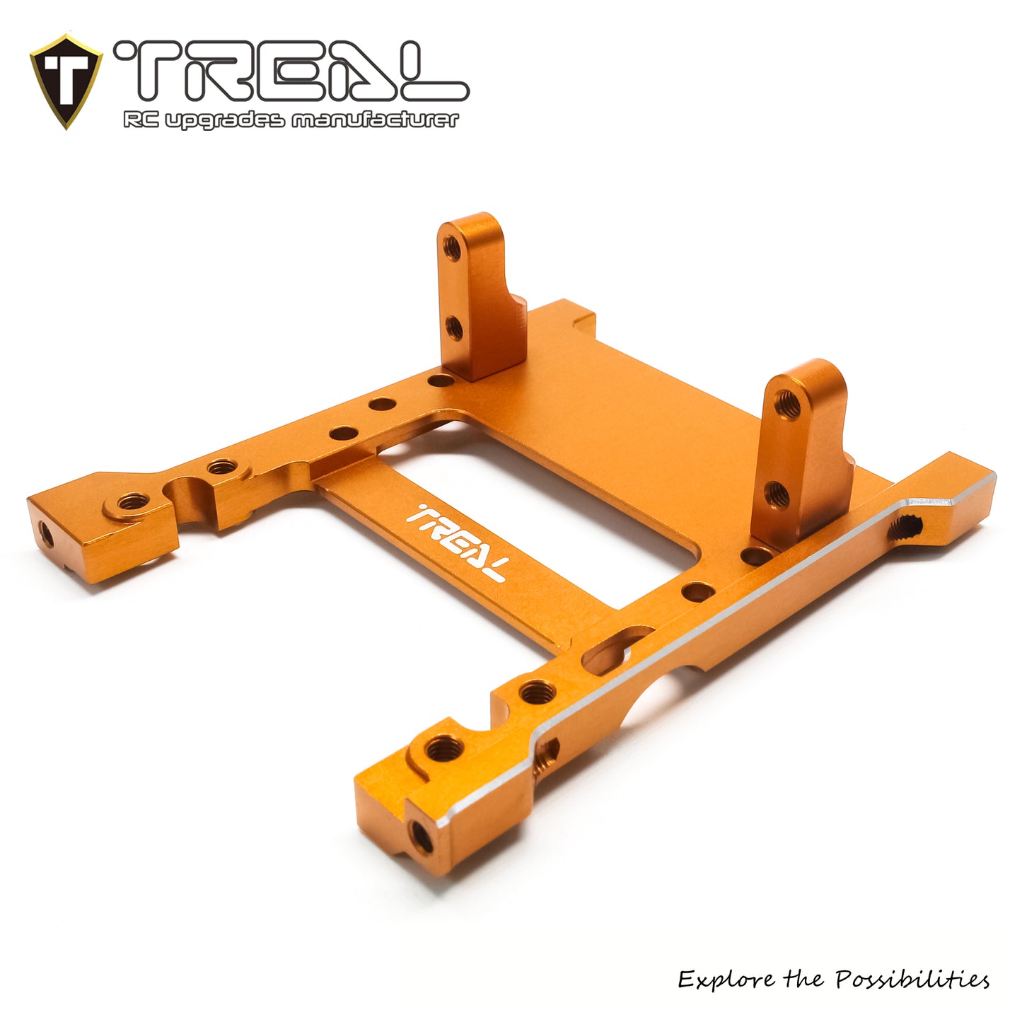 TREAL SCX10 Pro Front Chassis Brace Servo & Winch Mount Aluminum 7075 CNC Billet Machined Upgrades Parts