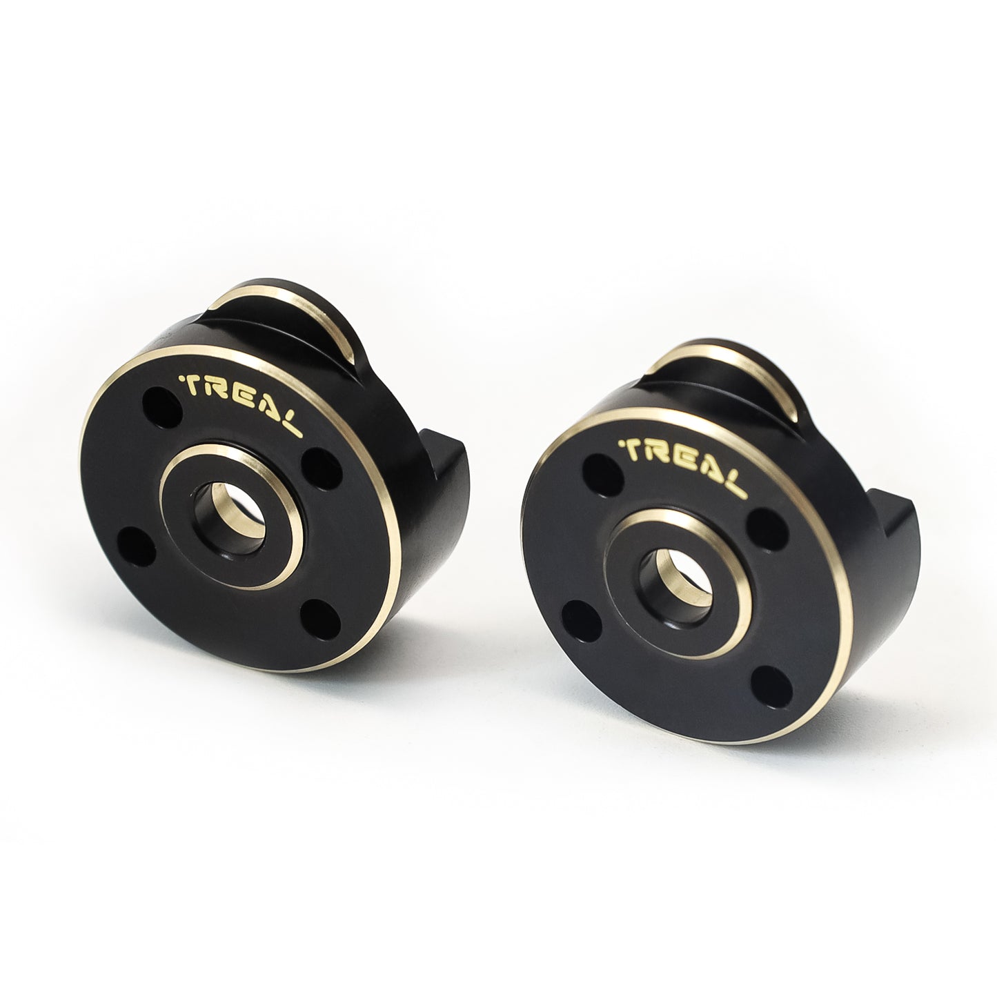 TREAL SCX24 Brass Outer Portal Covers (2P) External Drive Housing Heavy Weight 20g for Portal Axles-Black