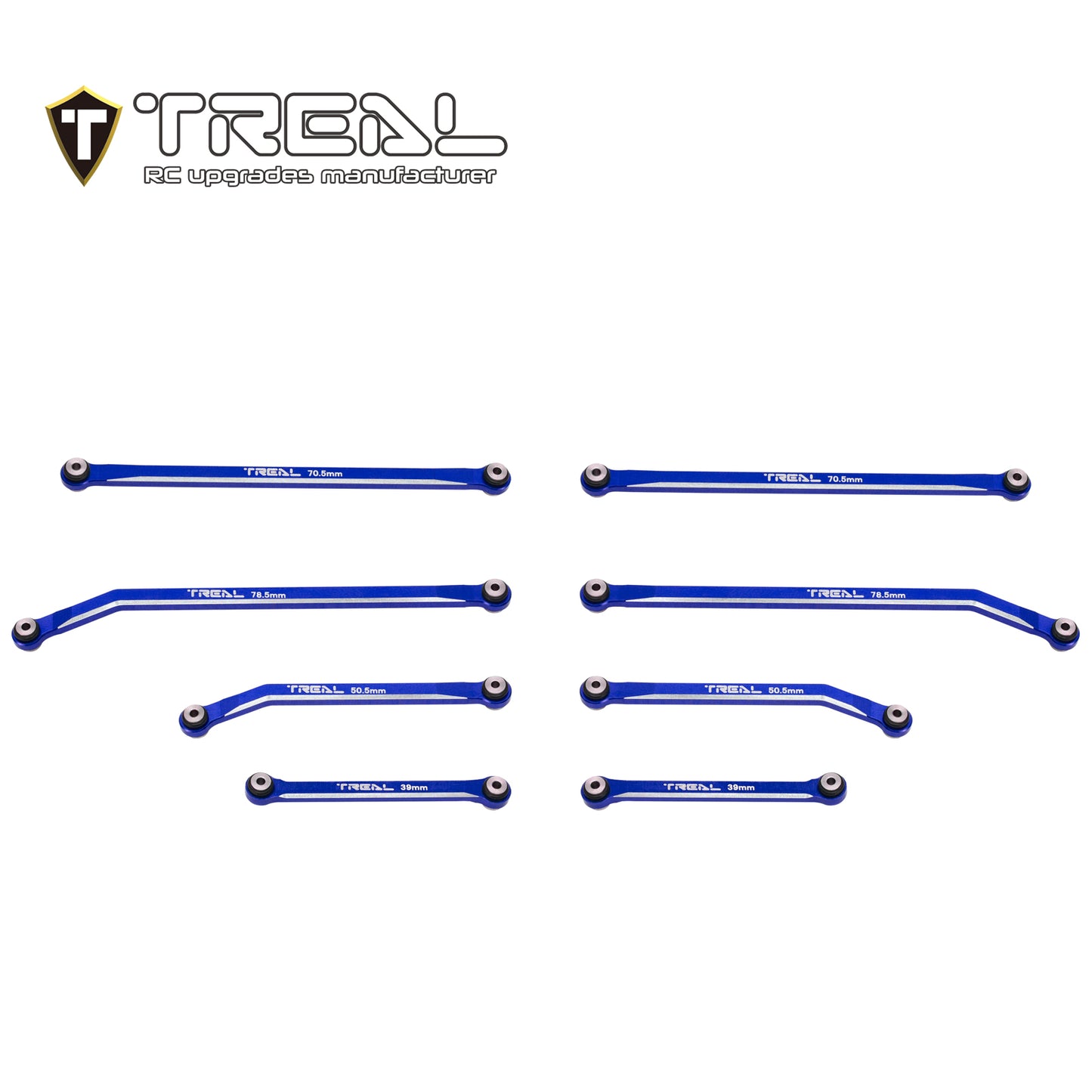 TREAL SCX24 High Clearance Links 4-Links Design (8pcs) Aluiminum 7075 for Axial SCX24 Gladiator