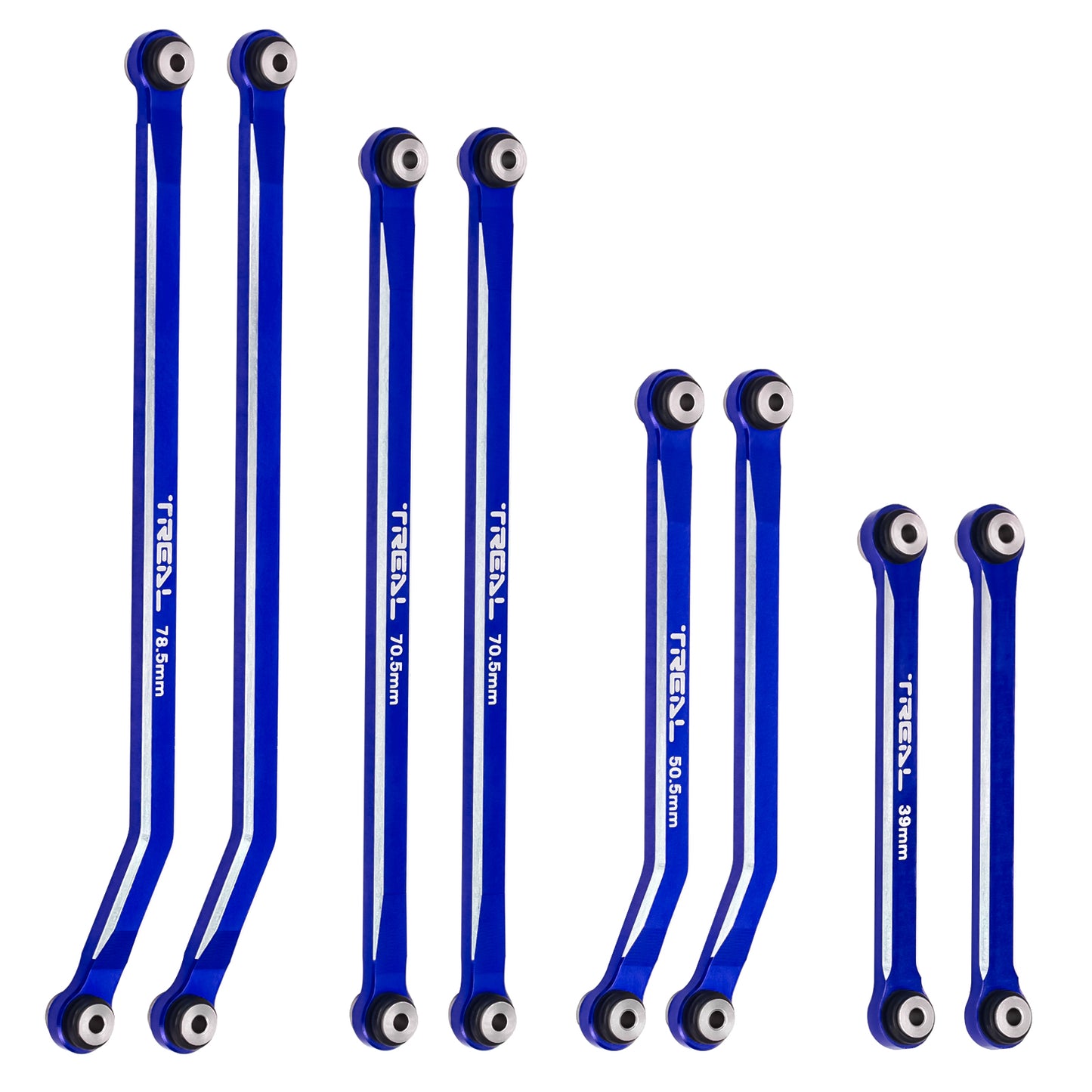 TREAL SCX24 High Clearance Links 4-Links Design (8pcs) Aluiminum 7075 for Axial SCX24 Gladiator