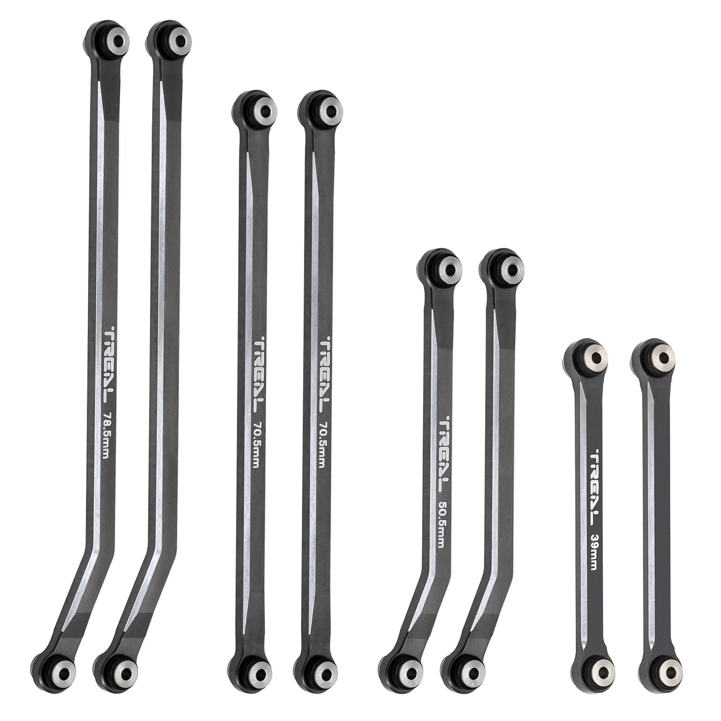 TREAL SCX24 High Clearance Links 4-Links Design (8pcs) Aluiminum 7075 for Axial SCX24 Gladiator