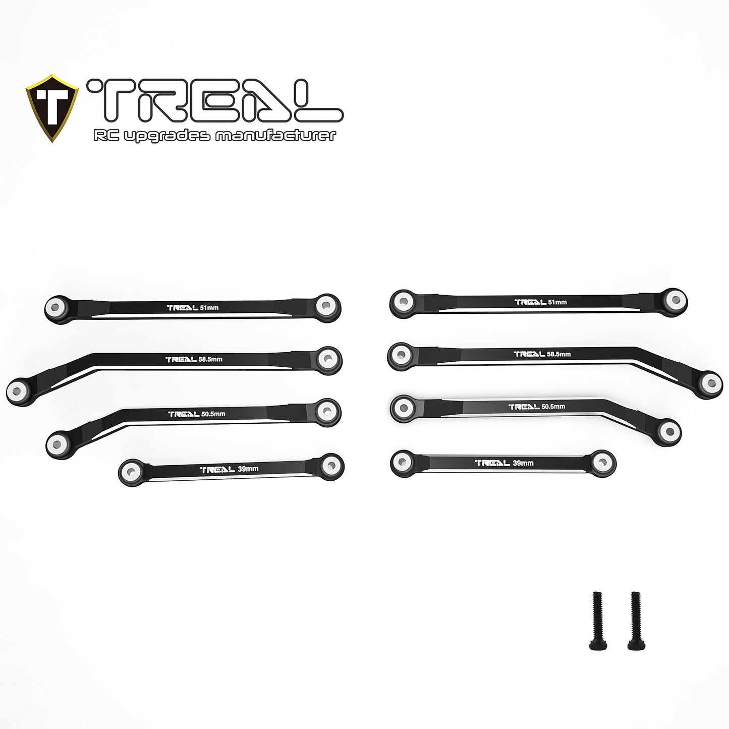 TREAL SCX24 High Clearance Links C10 Bronco 4-Links Design (8pcs) Alu# 7075 for Axial SCX24 C-10 AXI00001 JLU AXI00002 Bronco AXI00006