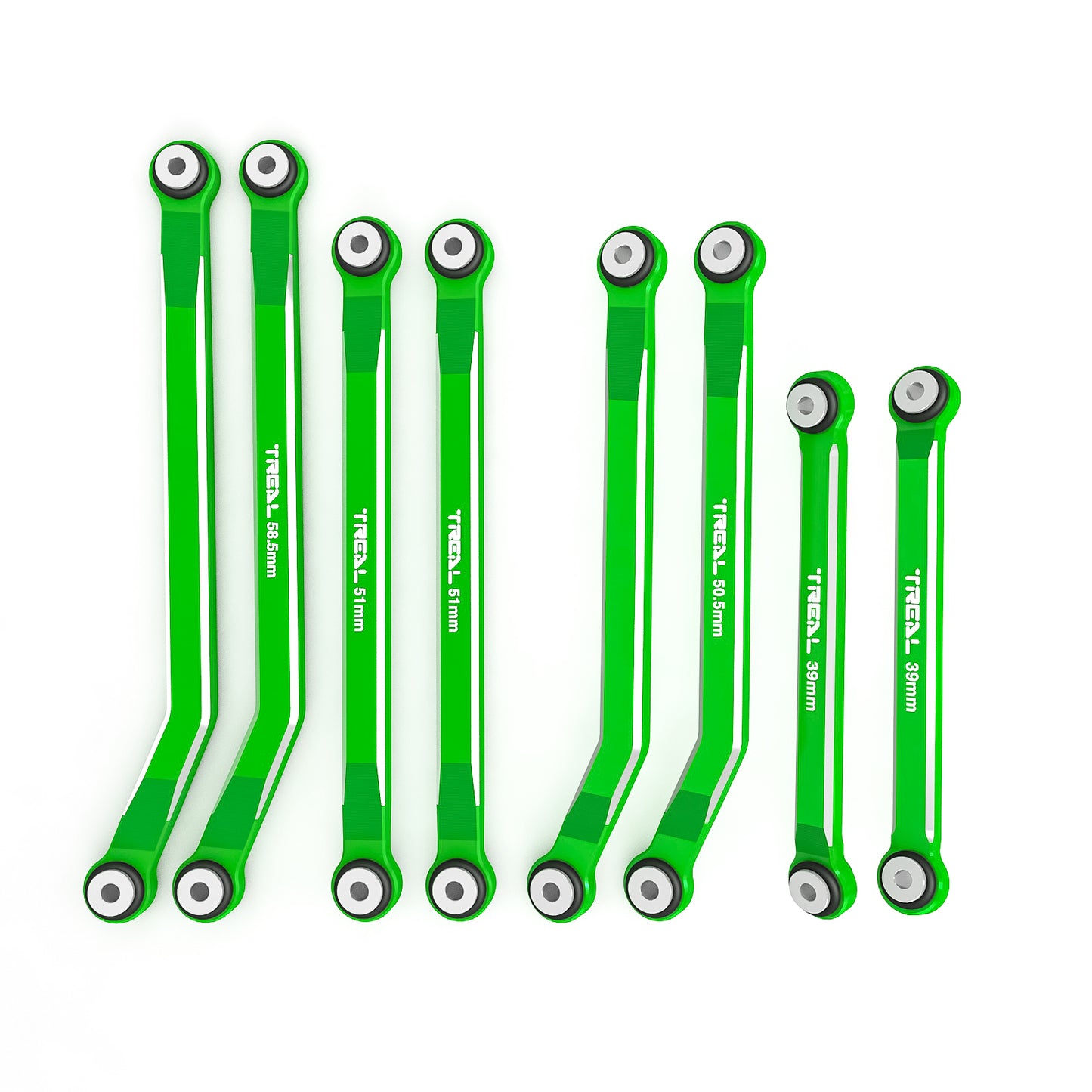 TREAL SCX24 High Clearance Links C10 Bronco 4-Links Design (8pcs) Alu# 7075 for Axial SCX24 C-10 AXI00001 JLU AXI00002 Bronco AXI00006