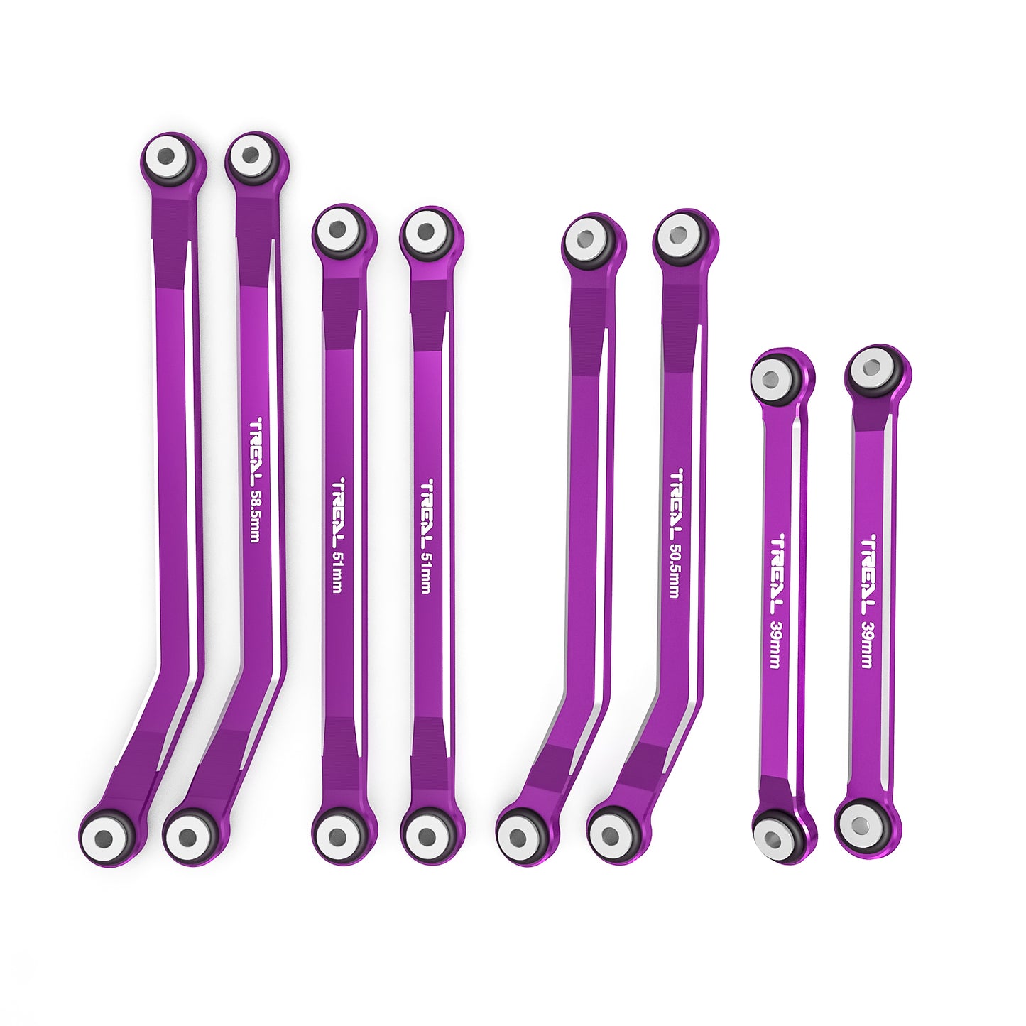 TREAL SCX24 High Clearance Links C10 Bronco 4-Links Design (8pcs) Alu# 7075 for Axial SCX24 C-10 AXI00001 JLU AXI00002 Bronco AXI00006
