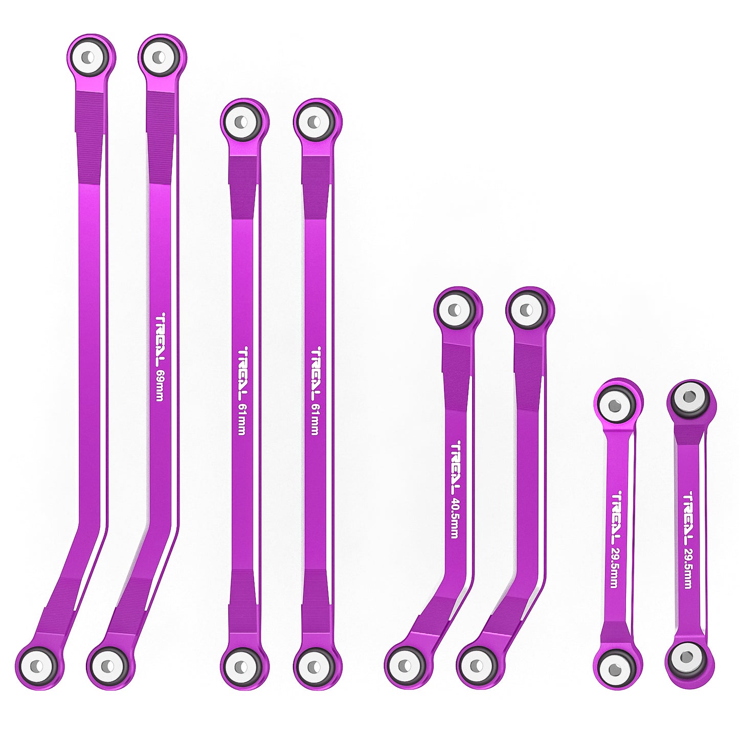 TREAL SCX24 High Clearance Links Deadbolt Betty 4-Links Design (8pcs) Alu# 7075 for Axial SCX24 Deadbolt AXI90081 Betty