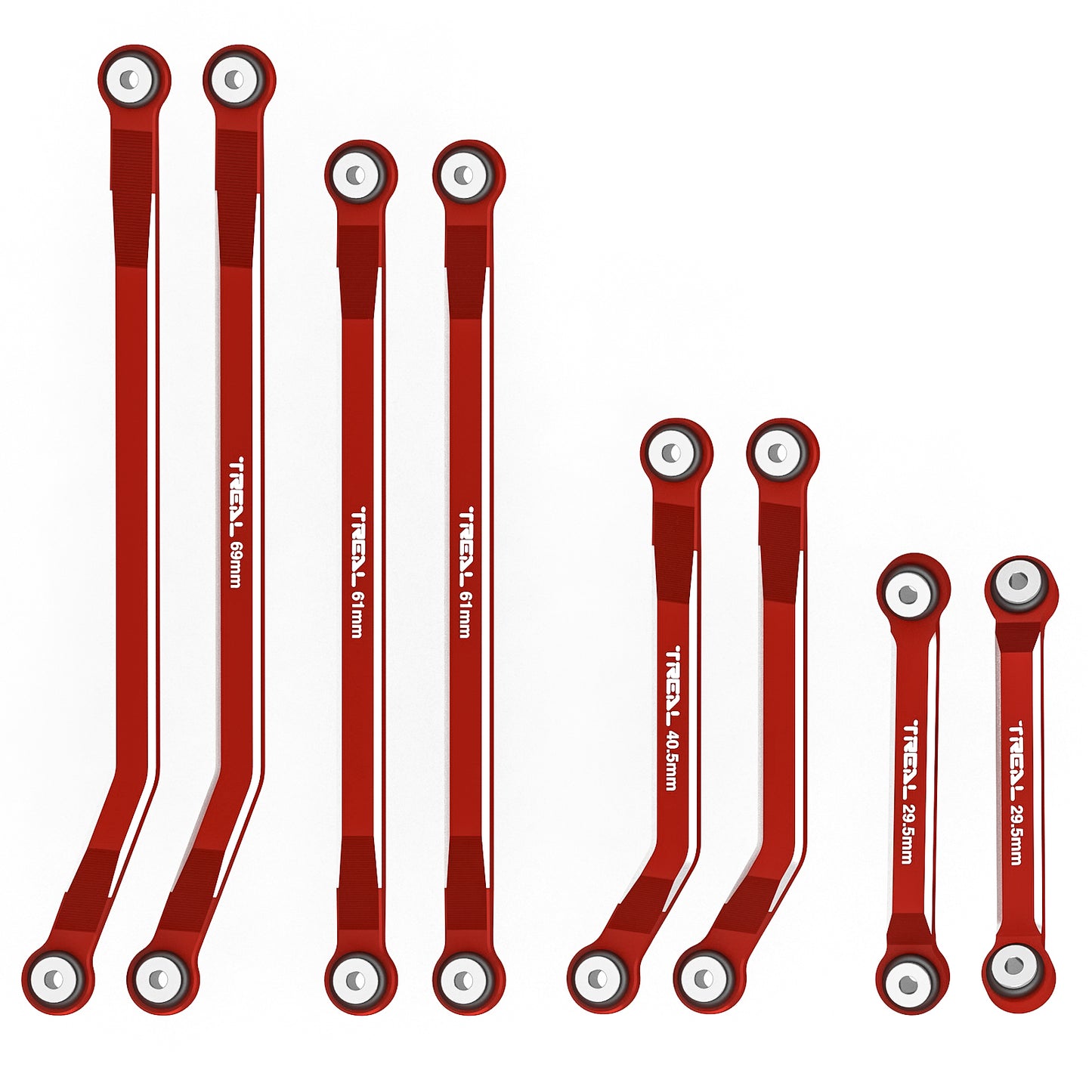 TREAL SCX24 High Clearance Links Deadbolt Betty 4-Links Design (8pcs) Alu# 7075 for Axial SCX24 Deadbolt AXI90081 Betty