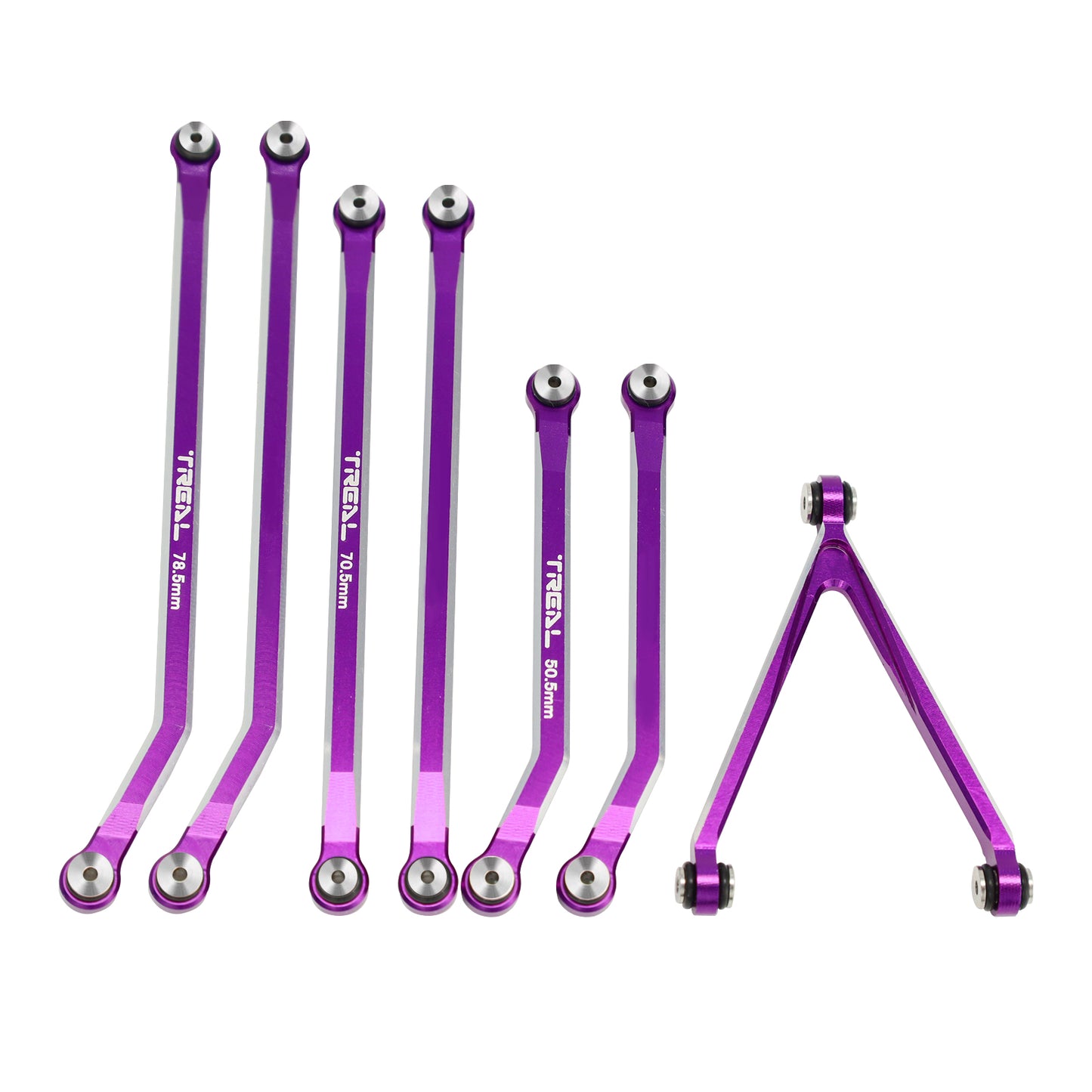 TREAL SCX24 High Clearance Links Set(7P) for SCX24 Gladiator Alu 7075 Chassis Links for Axial SCX24 1/24 RC Crawler Car AXI00005T