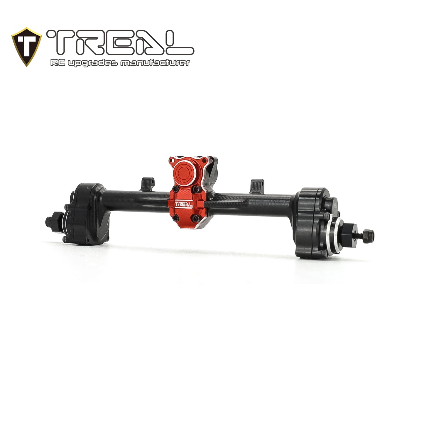 TREAL SCX24 Rear Portal Axles Complete Kit, Aluminum 7075 CNC Machined Axle Housing for Axial 1/24 SCX24