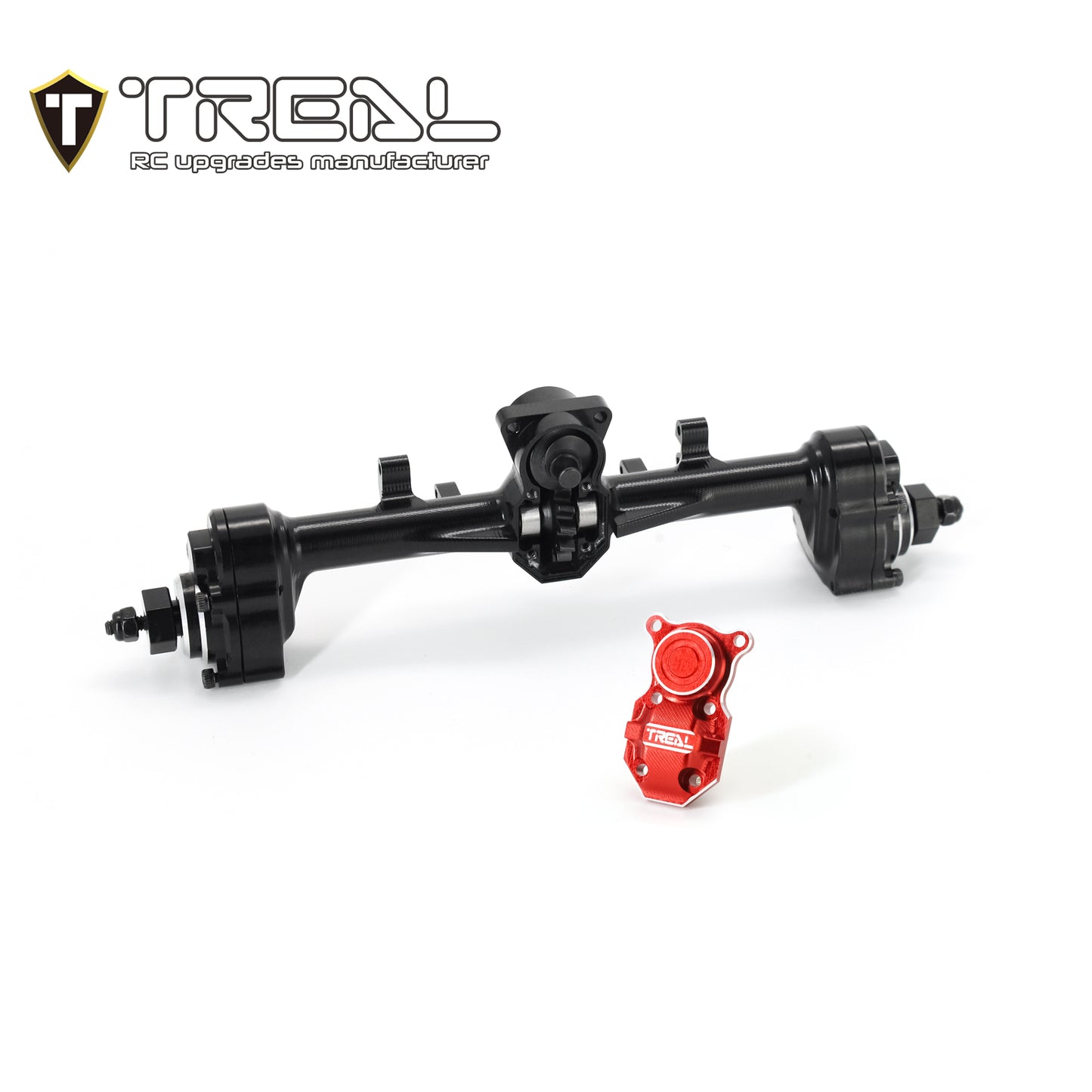 TREAL SCX24 Rear Portal Axles Complete Kit, Aluminum 7075 CNC Machined Axle Housing for Axial 1/24 SCX24