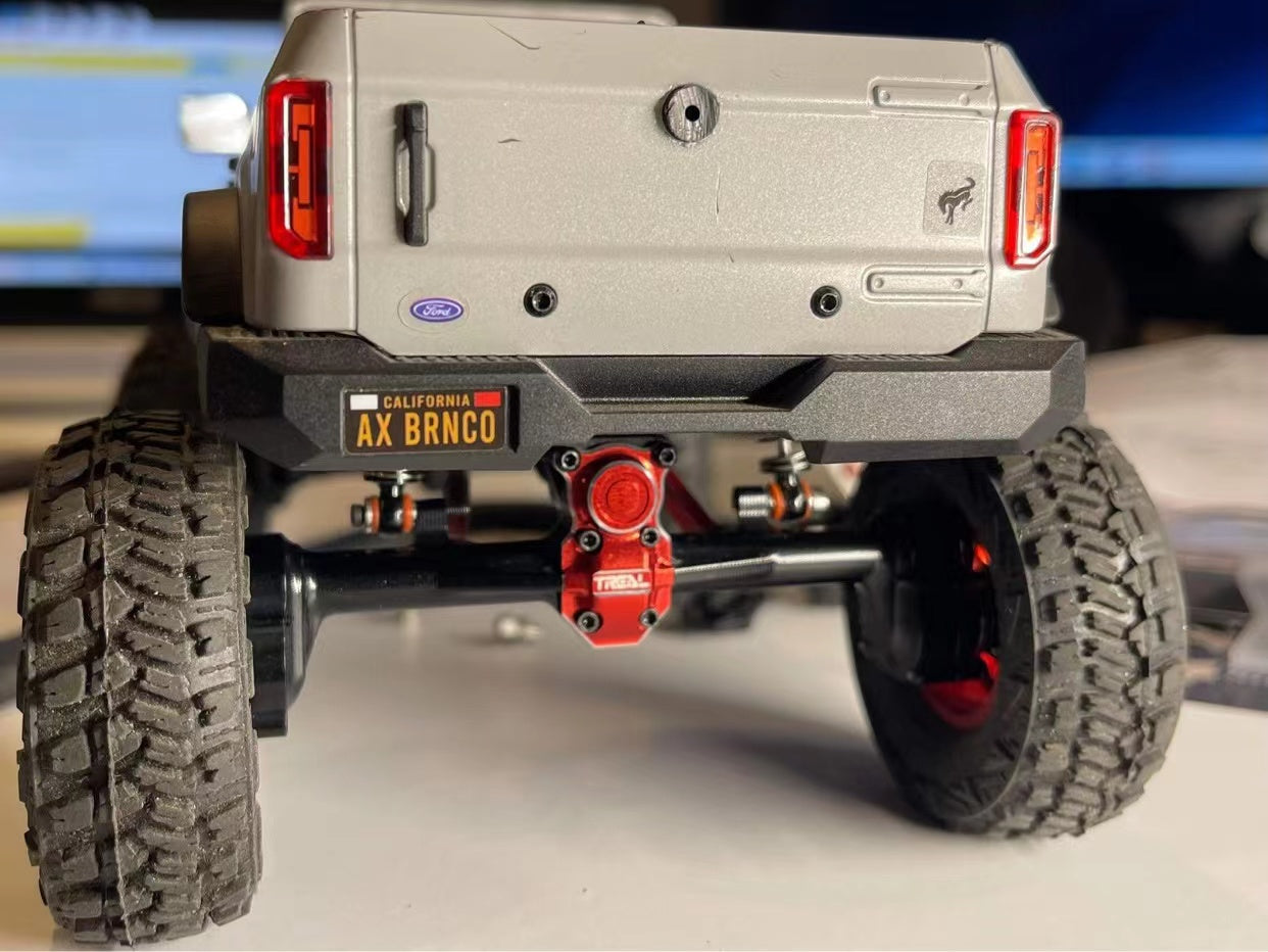 TREAL SCX24 Rear Portal Axles Complete Kit, Aluminum 7075 CNC Machined Axle Housing for Axial 1/24 SCX24