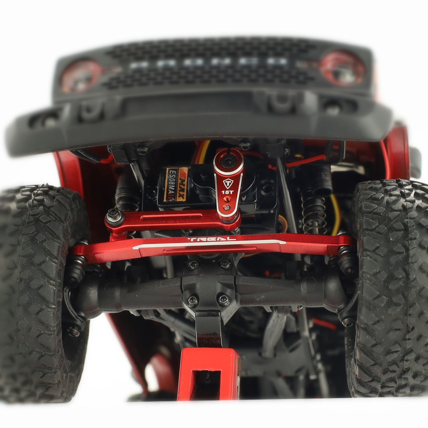 TREAL SCX24 Servo Horn 15T, Aluminum 7075 Servo Arm (2P) Compatible with EMAX Servo for Axial 1/24 SCX24