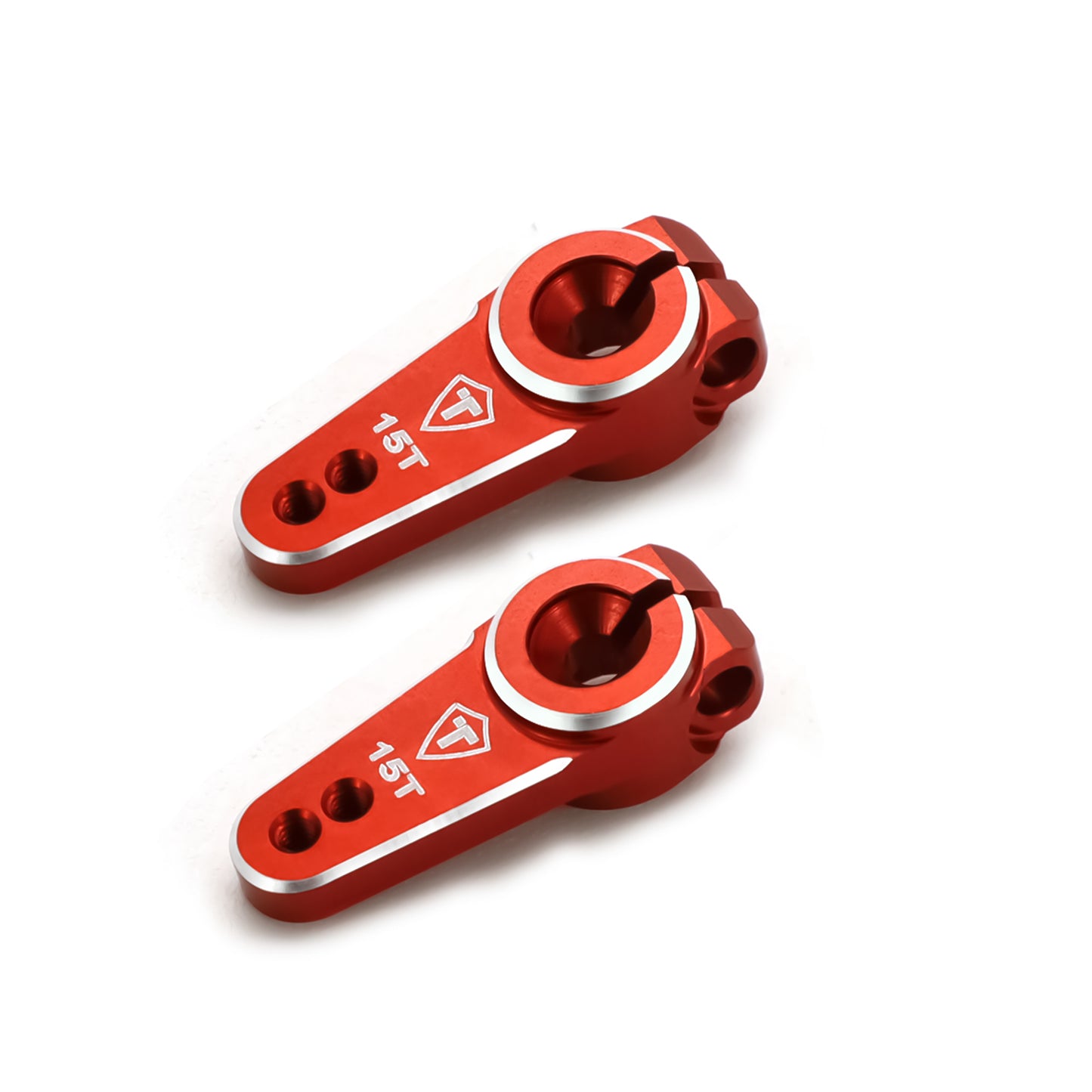 TREAL SCX24 Servo Horn 15T, Aluminum 7075 Servo Arm (2P) Compatible with EMAX Servo for Axial 1/24 SCX24
