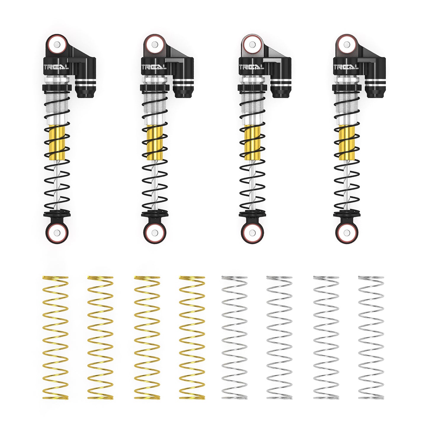 TREAL SCX24 Shocks 43mm Tele Shock Vibration Damper(4) for 1/24 Axial SCX24 Bronco Gladiator C10 Deadbolt