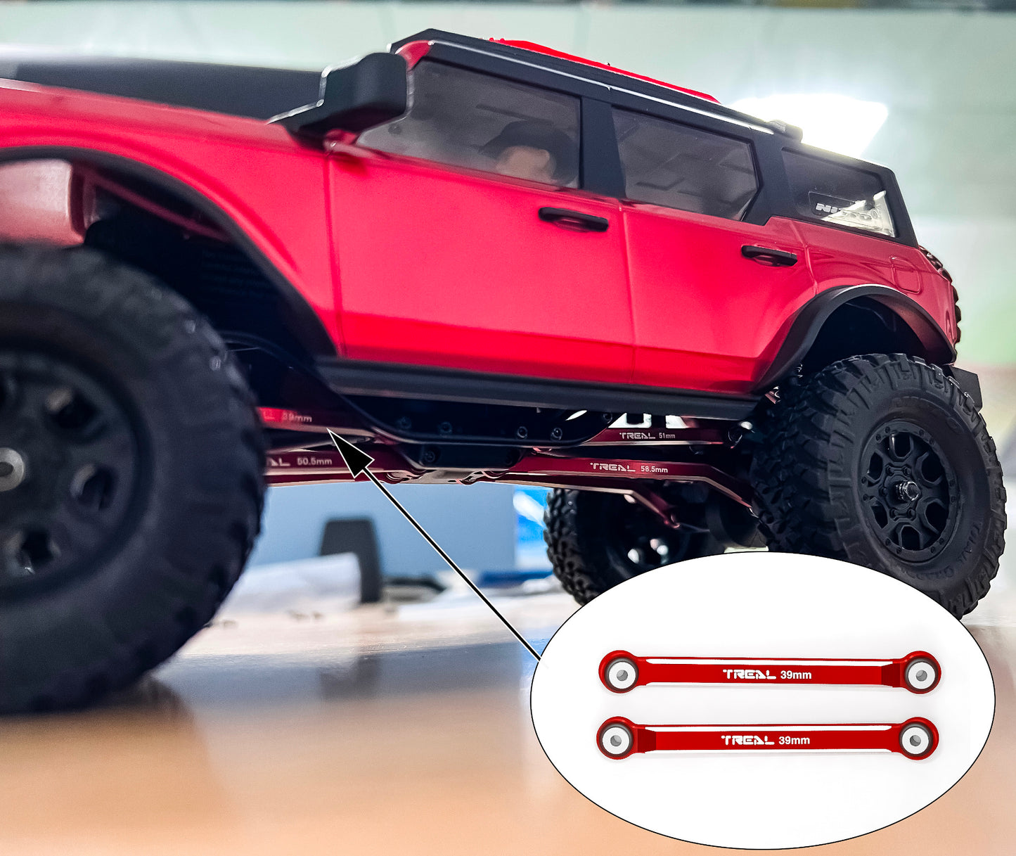TREAL SCX24 Upper 2 links (4 Links Conversion)39mm